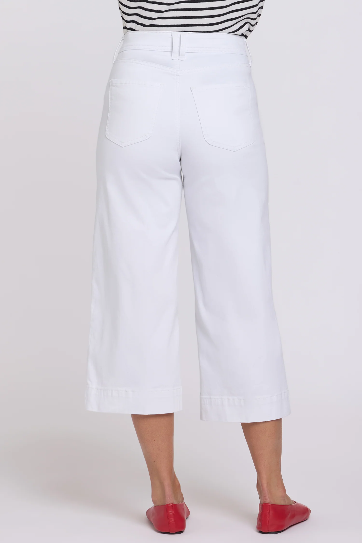 Brigitte Wide Leg Capri Jeans - Optic White - Image 5
