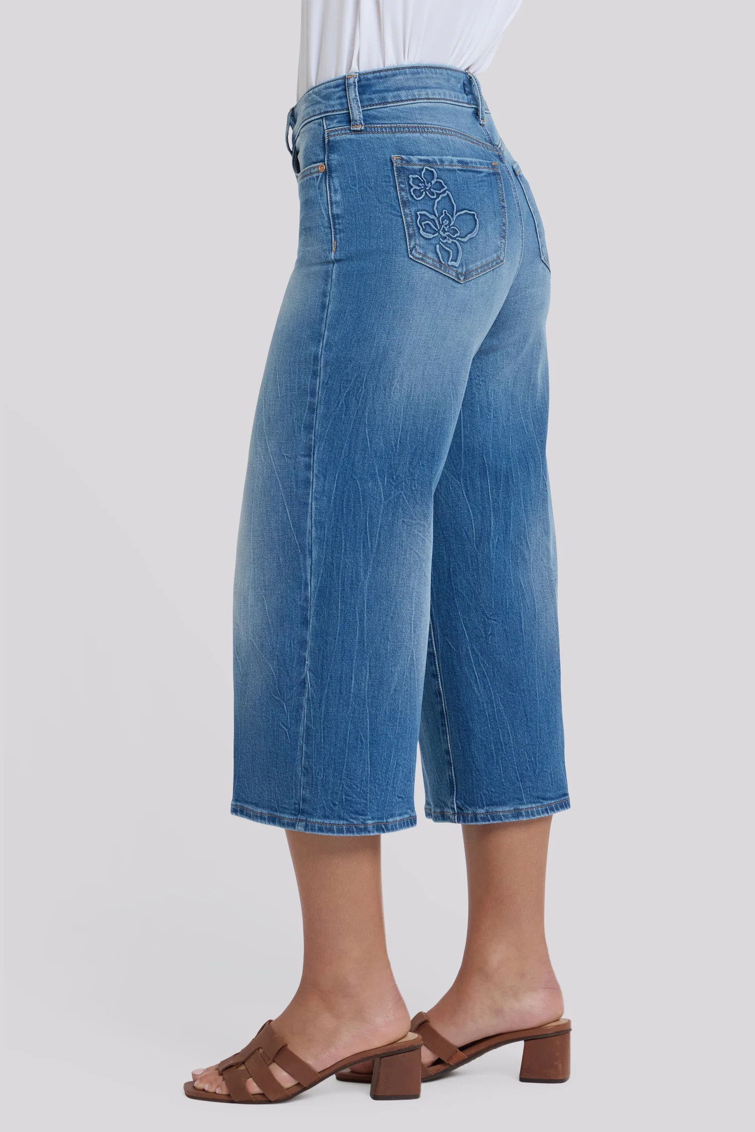 Brigitte Wide Leg Capri Jeans - Pacifica - Image 3