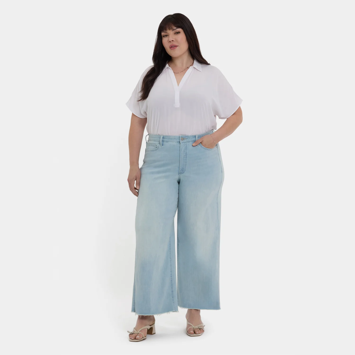 Brodi Wide Leg Ankle Jeans In Plus Size - Clear Waters - Image 6