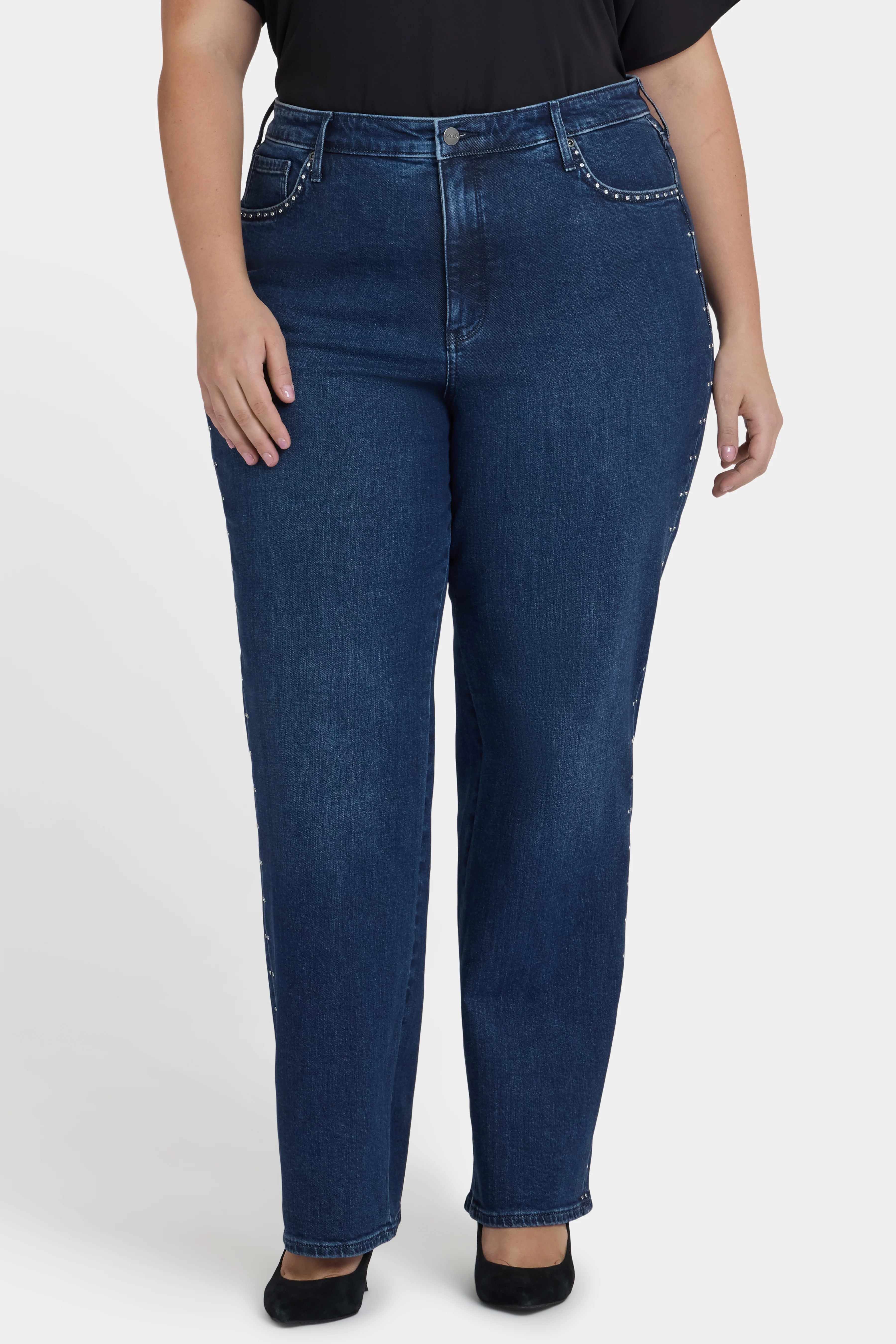 Brooke Loose Straight Jeans In Plus Size - Louvre Sapphire - Image 5