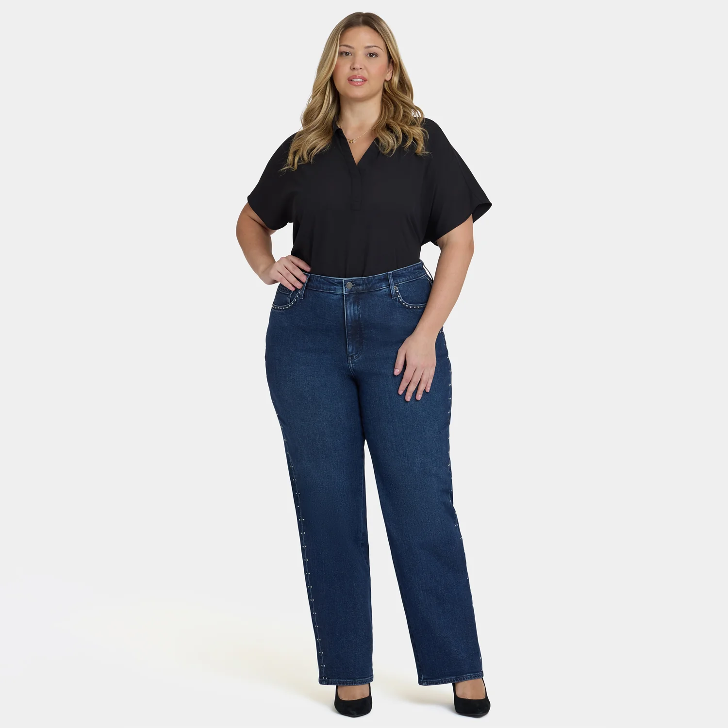 Brooke Loose Straight Jeans In Plus Size - Louvre Sapphire - Image 6