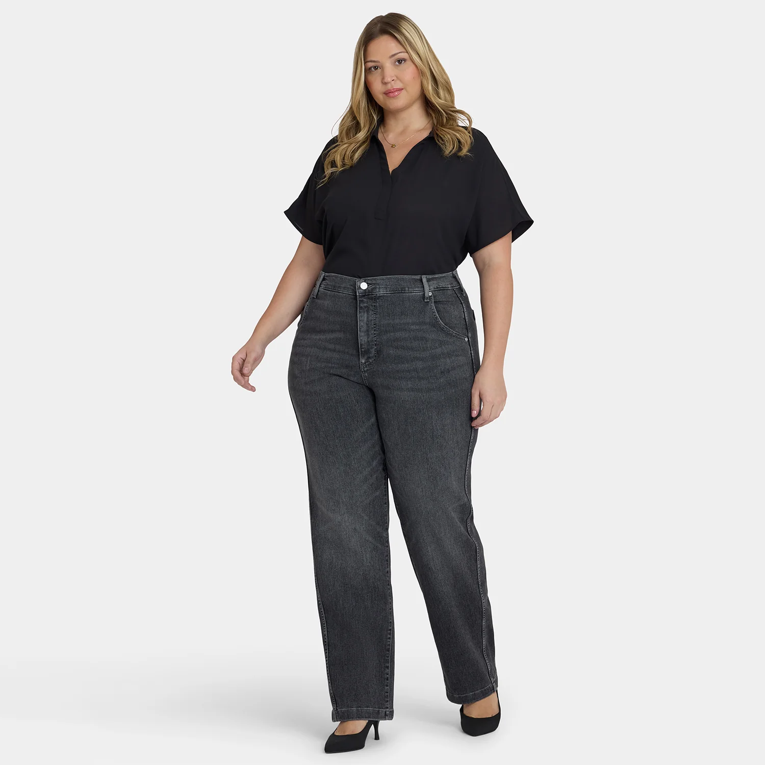Brooke Loose Straight Jeans In Plus Size - Vintage Noir - Image 6