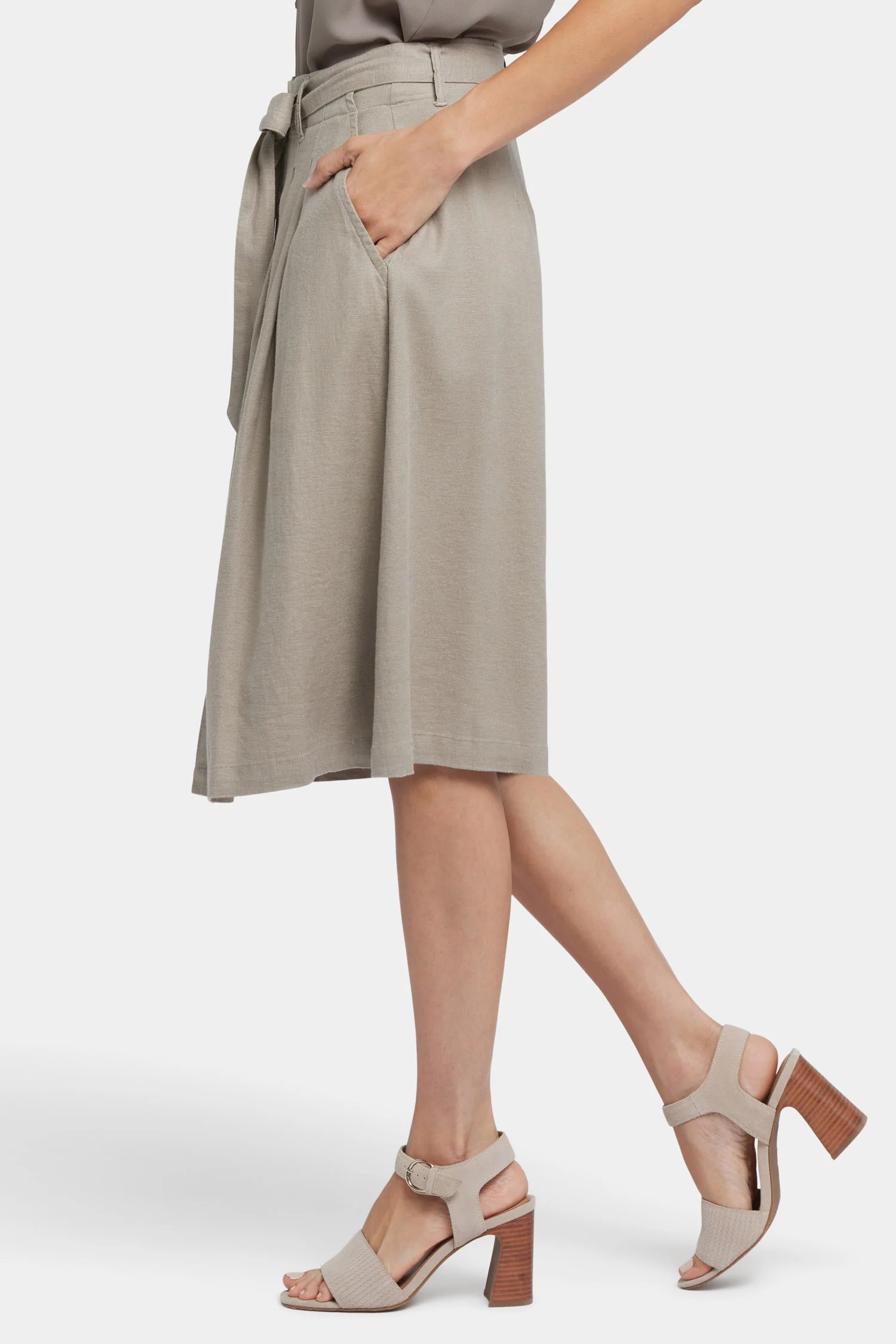 Button Front Midi Skirt - Saddlewood - Image 3