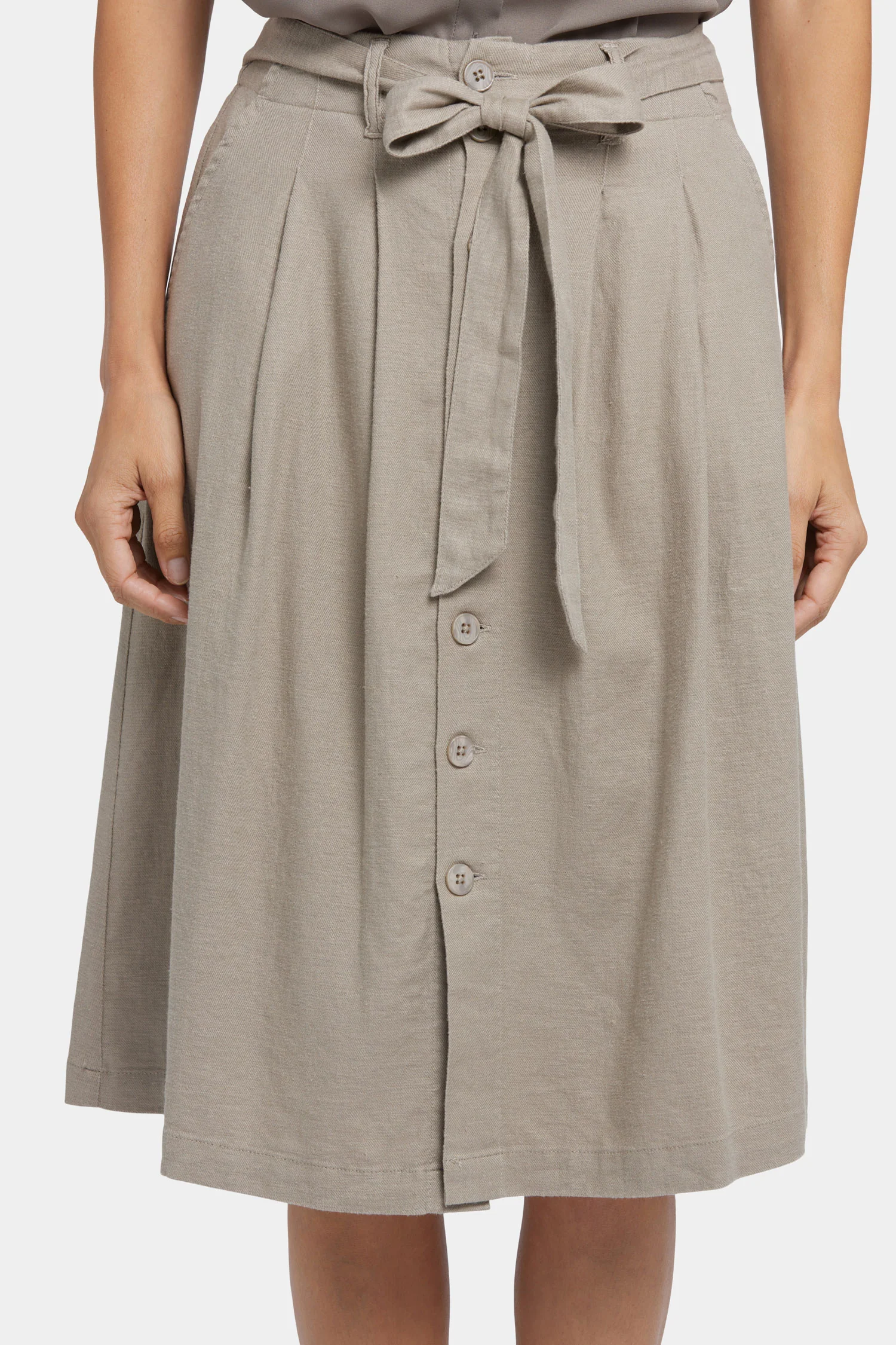 Button Front Midi Skirt - Saddlewood - Image 6