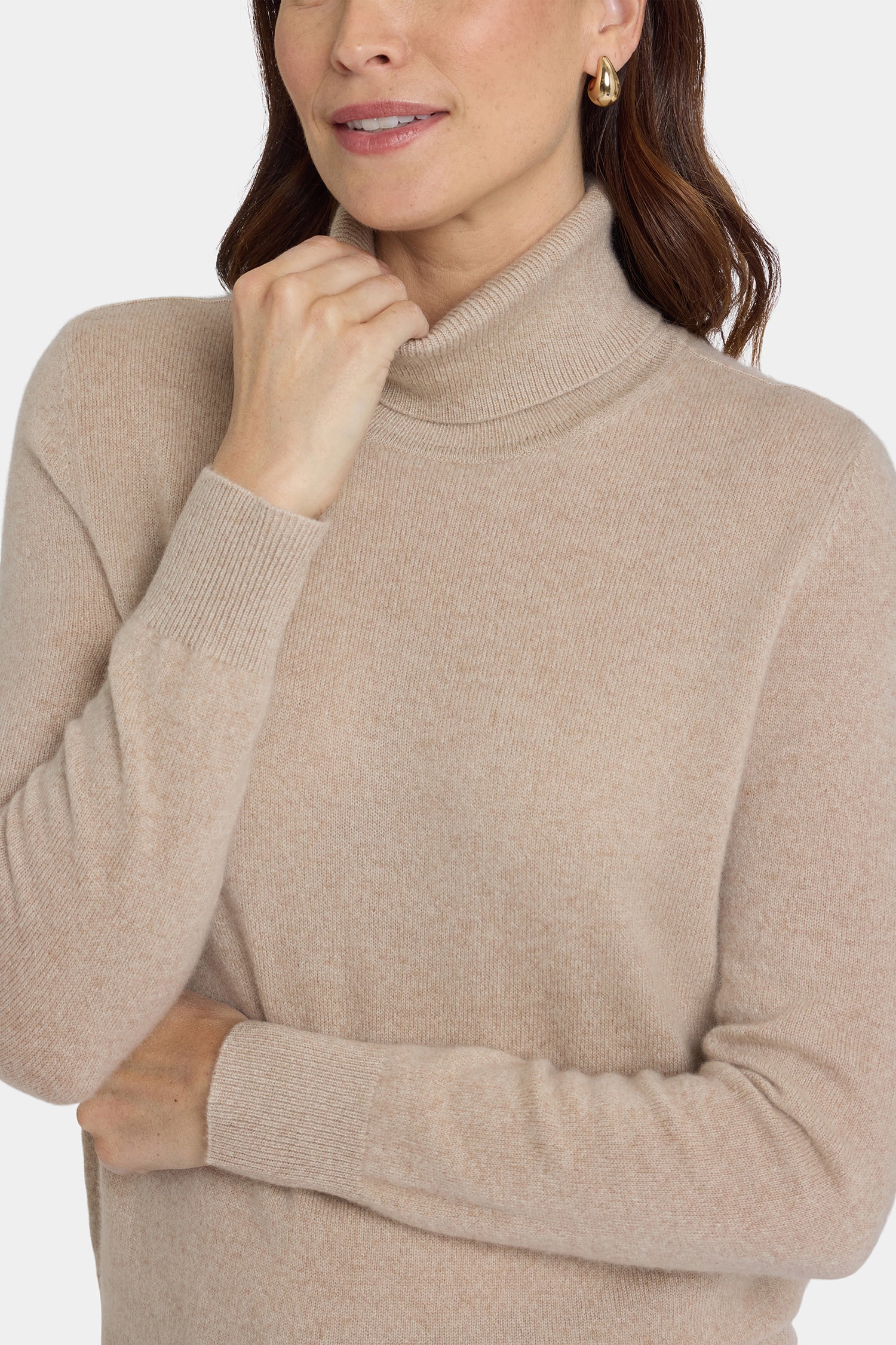 Cashmere Turtleneck Sweater - Taupe - Image 5