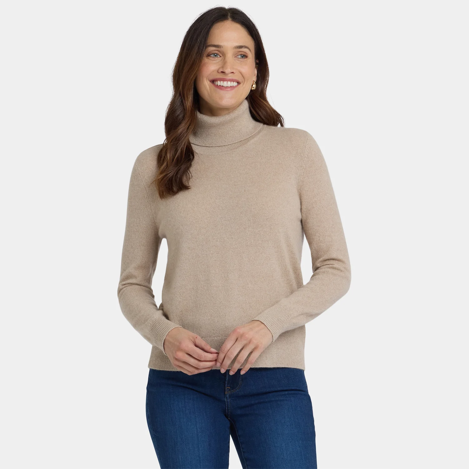 Cashmere Turtleneck Sweater - Taupe - Image 6