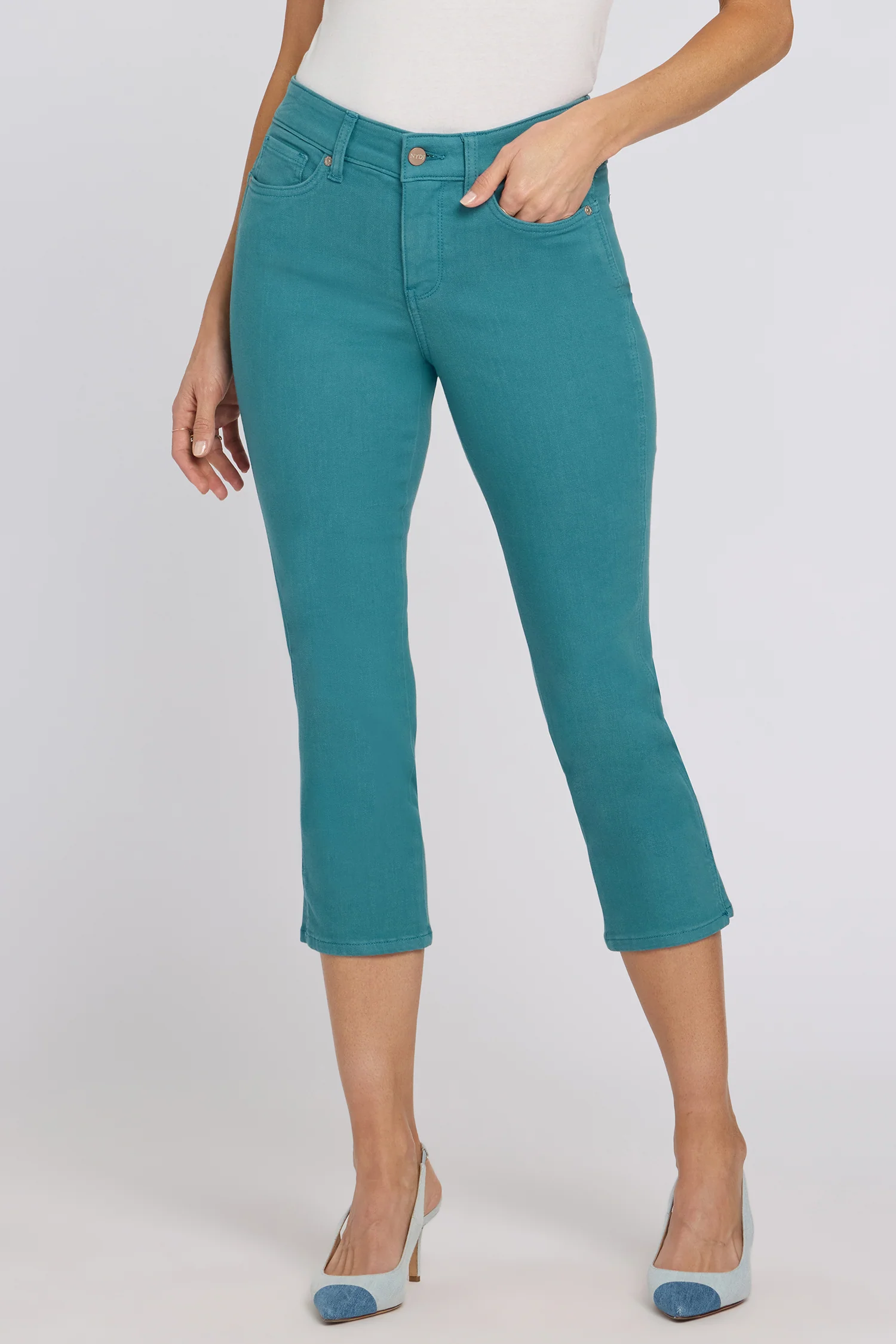 Chloe Capri Jeans In Petite - Harbor Blue - Image 4