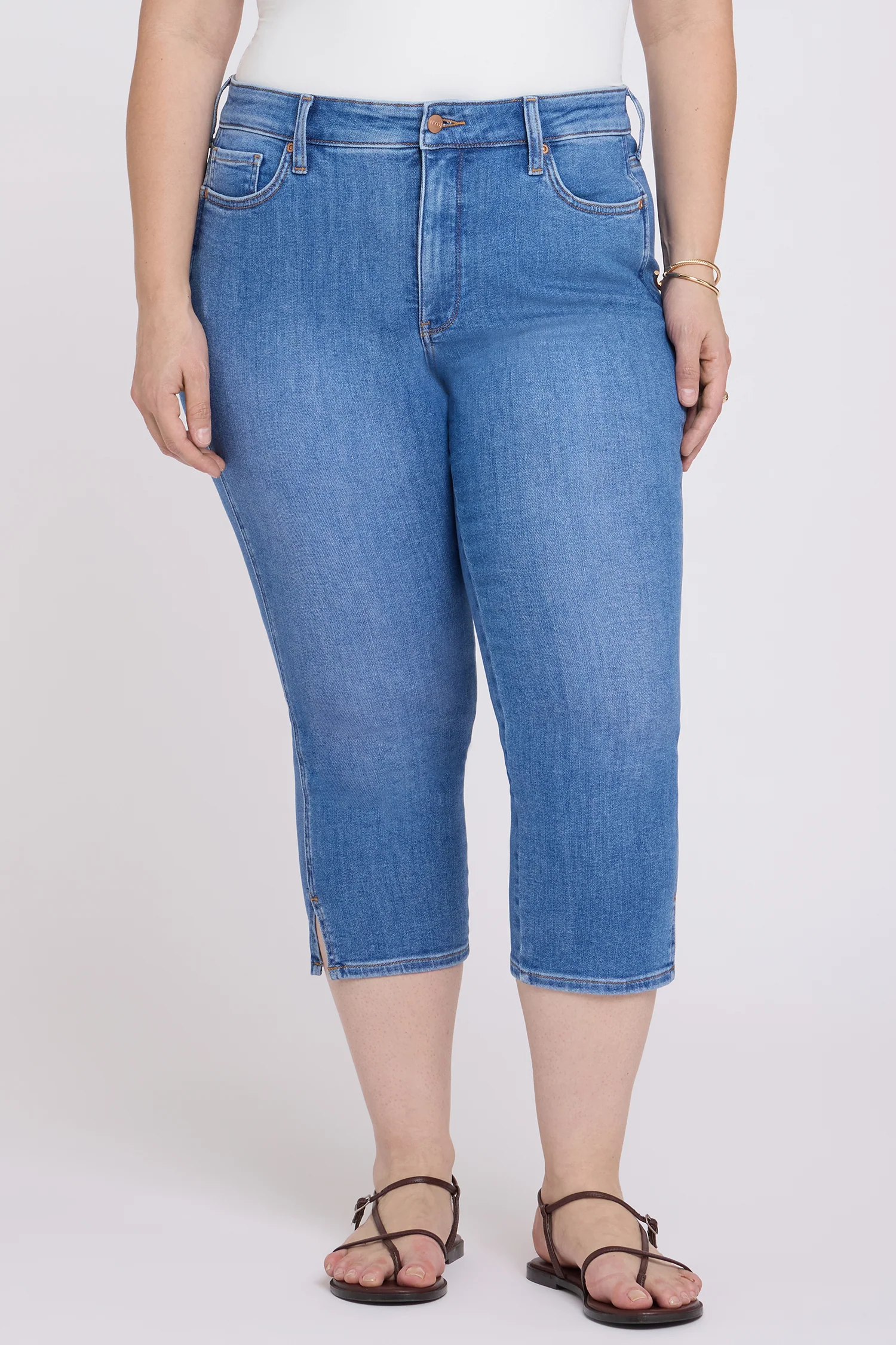Chloe Capri Jeans In Plus Size - Blue Paradise - Image 5