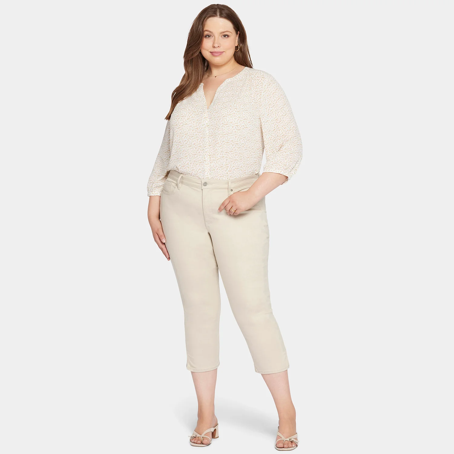 Chloe Capri Jeans In Plus Size - Feather - Image 7
