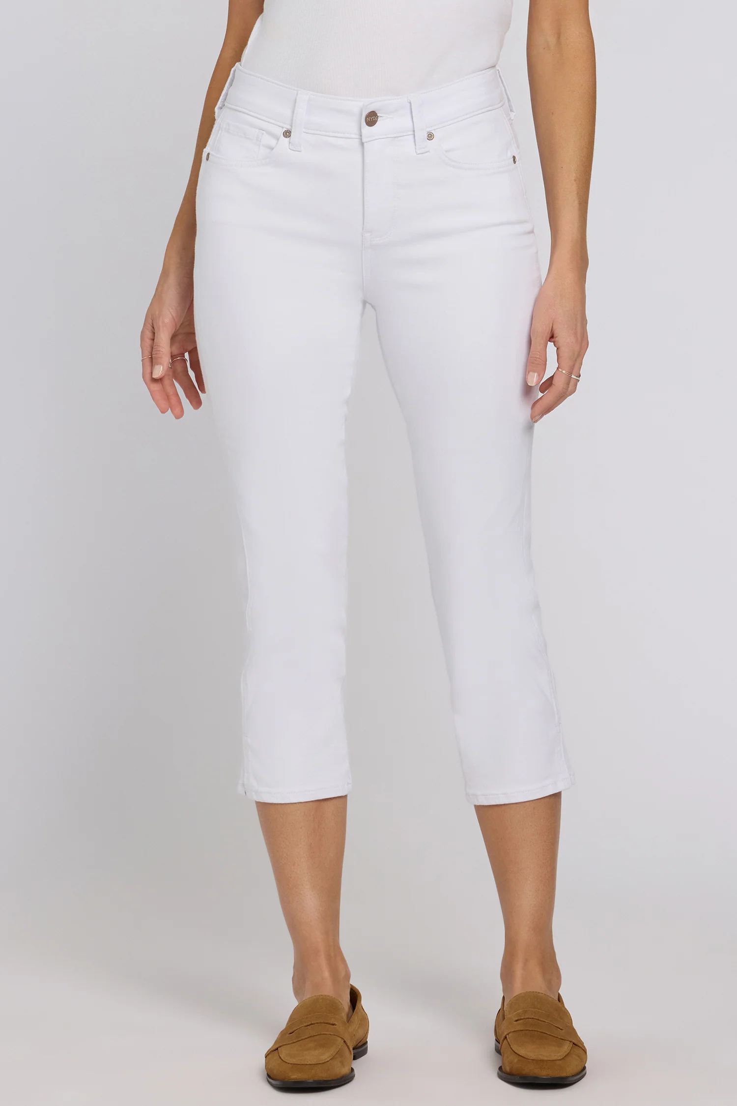 Chloe Capri Jeans - Optic White - Image 5