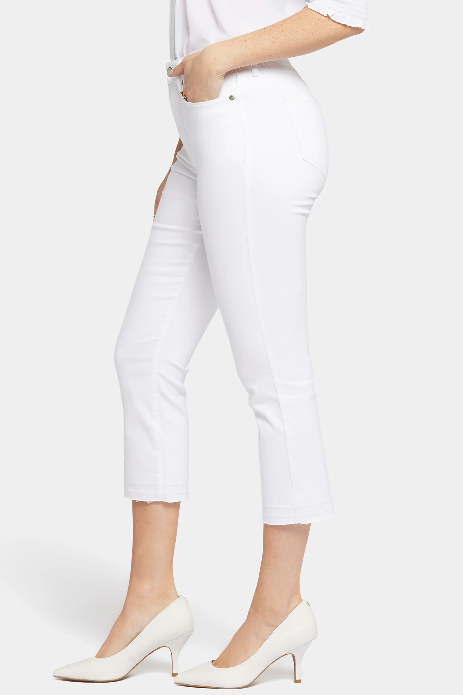 Chloe Capri Jeans - Optic White - Image 3