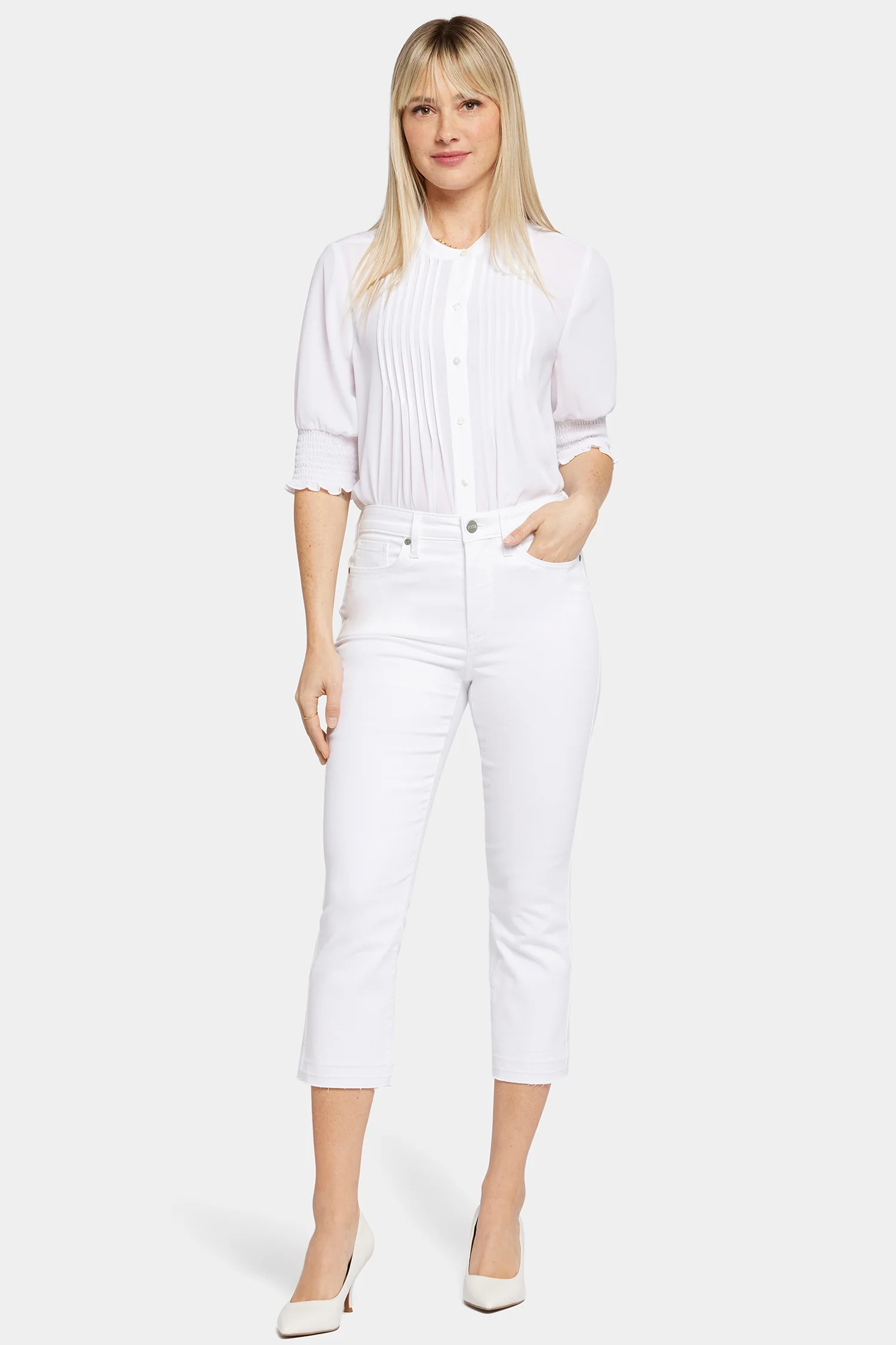 Chloe Capri Jeans - Optic White - Image 4