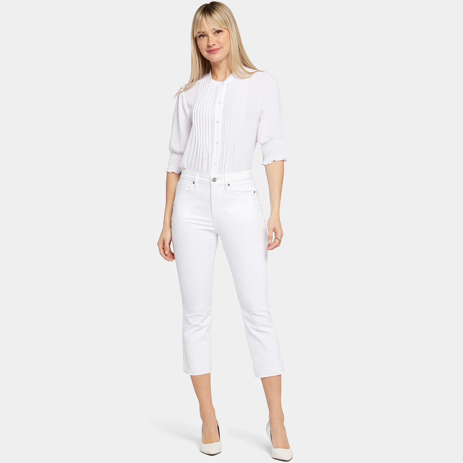 Chloe Capri Jeans - Optic White - Image 7