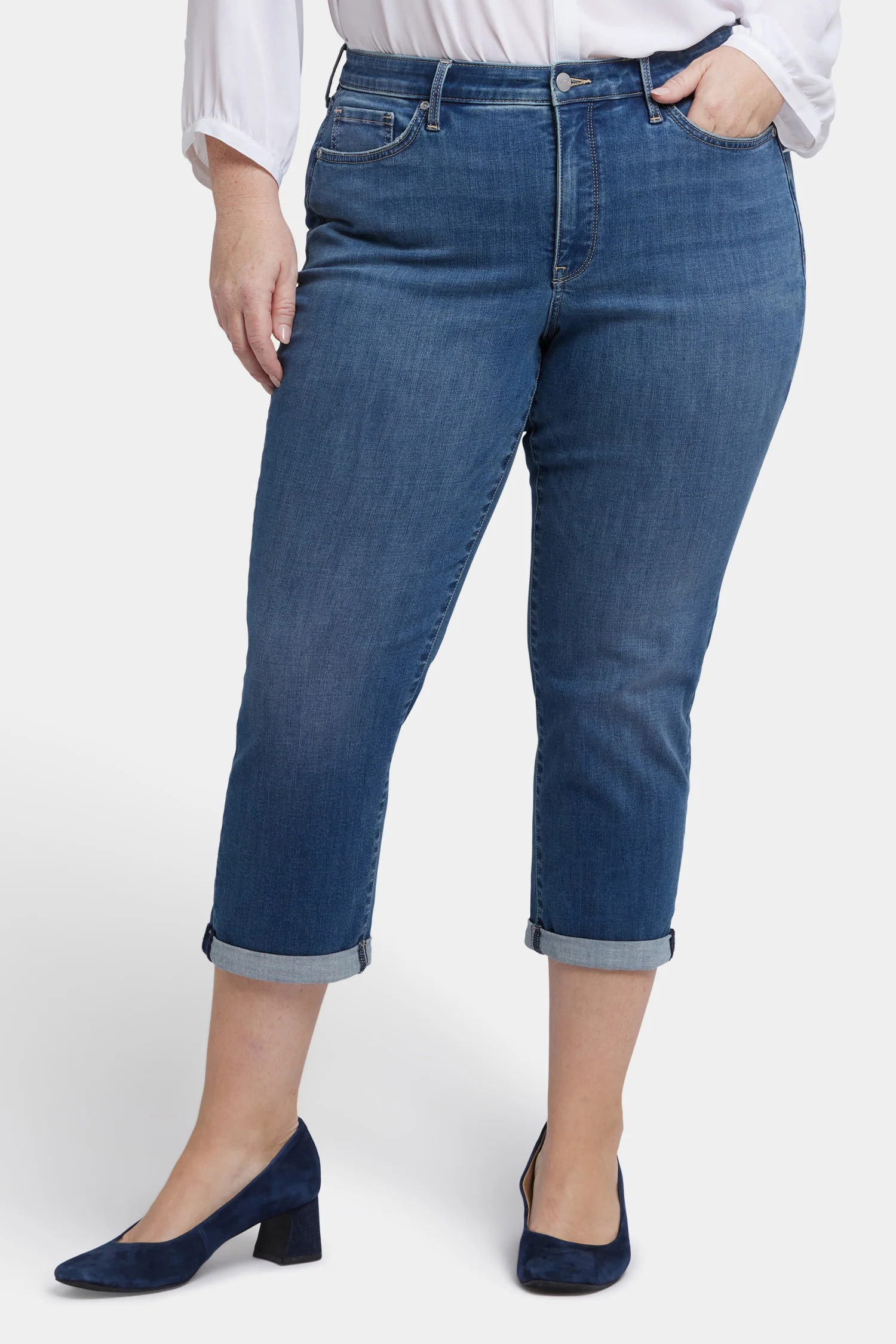 Chloe Skinny Capri Jeans In Plus Size - Costa Brava - Image 4