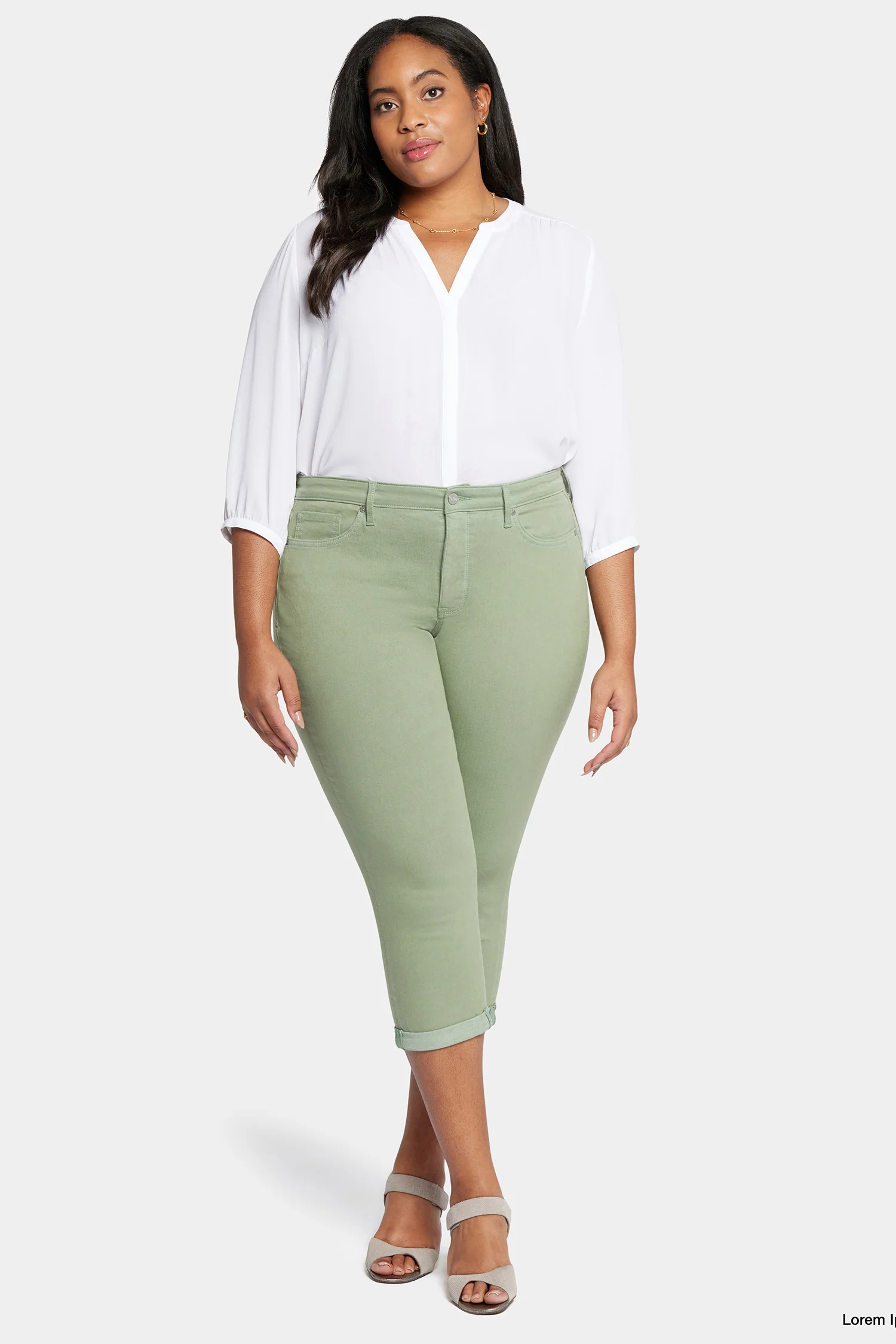 Chloe Skinny Capri Jeans In Plus Size - English Ivy - Image 4