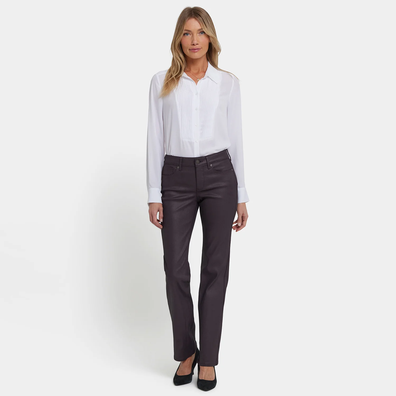 Coated Marilyn Straight Jeans - Fig Coated - Image 6