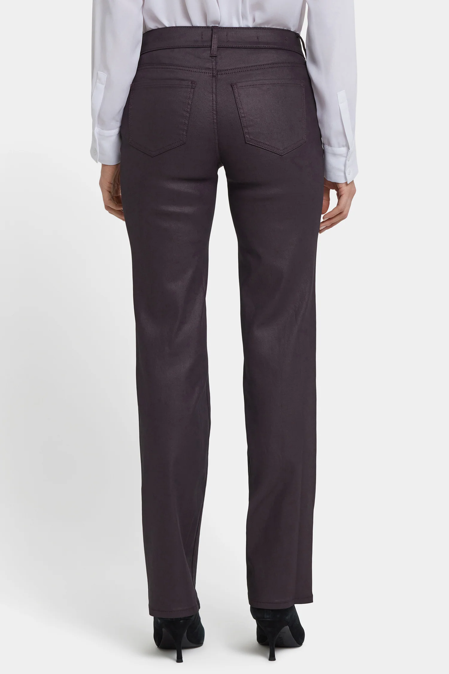 Coated Marilyn Straight Jeans In Petite - Fig Coated - Image 3