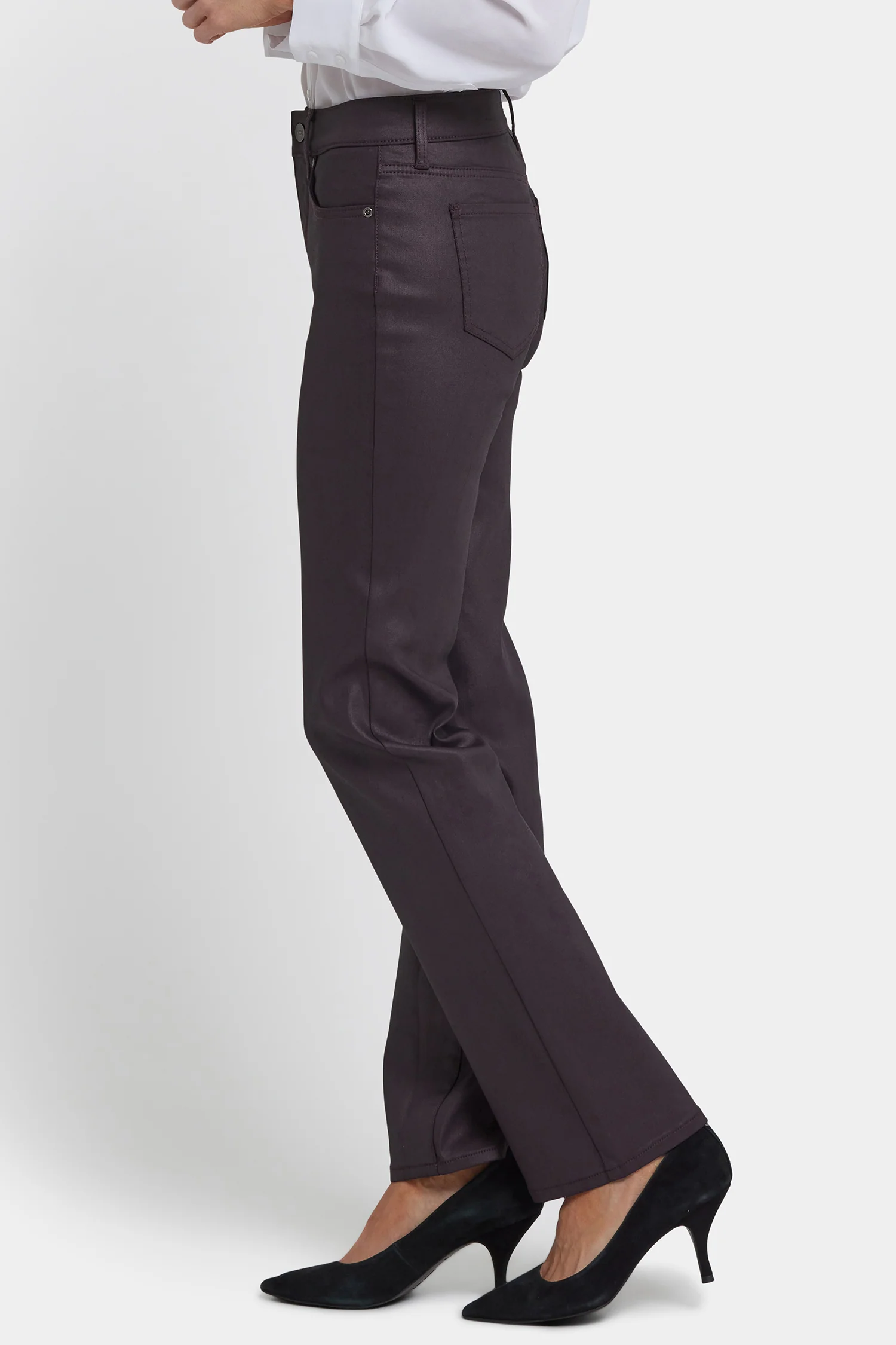 Coated Marilyn Straight Jeans In Petite - Fig Coated - Image 4