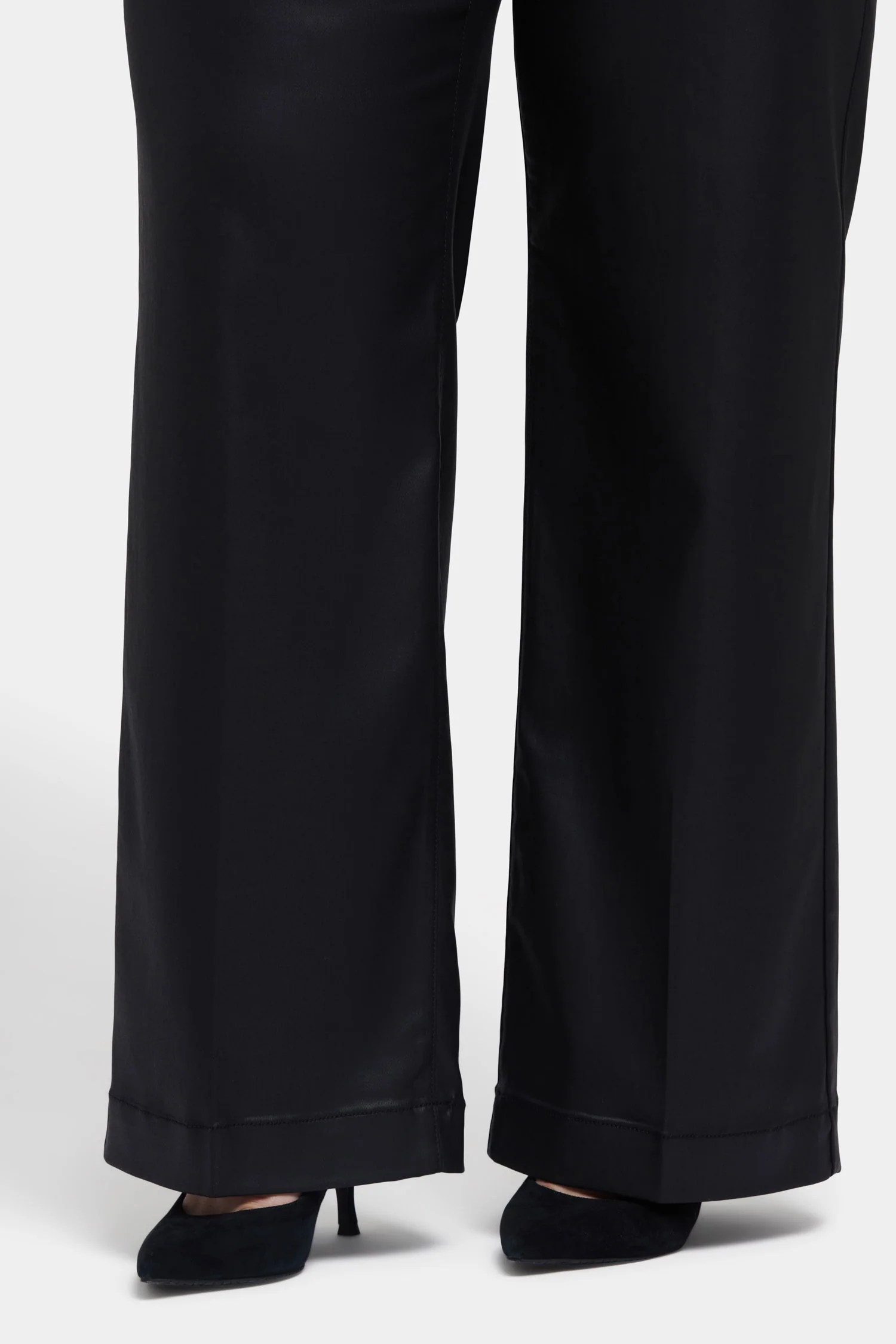Coated Teresa Wide Leg Jeans In Plus Size - Black Coated - Image 6