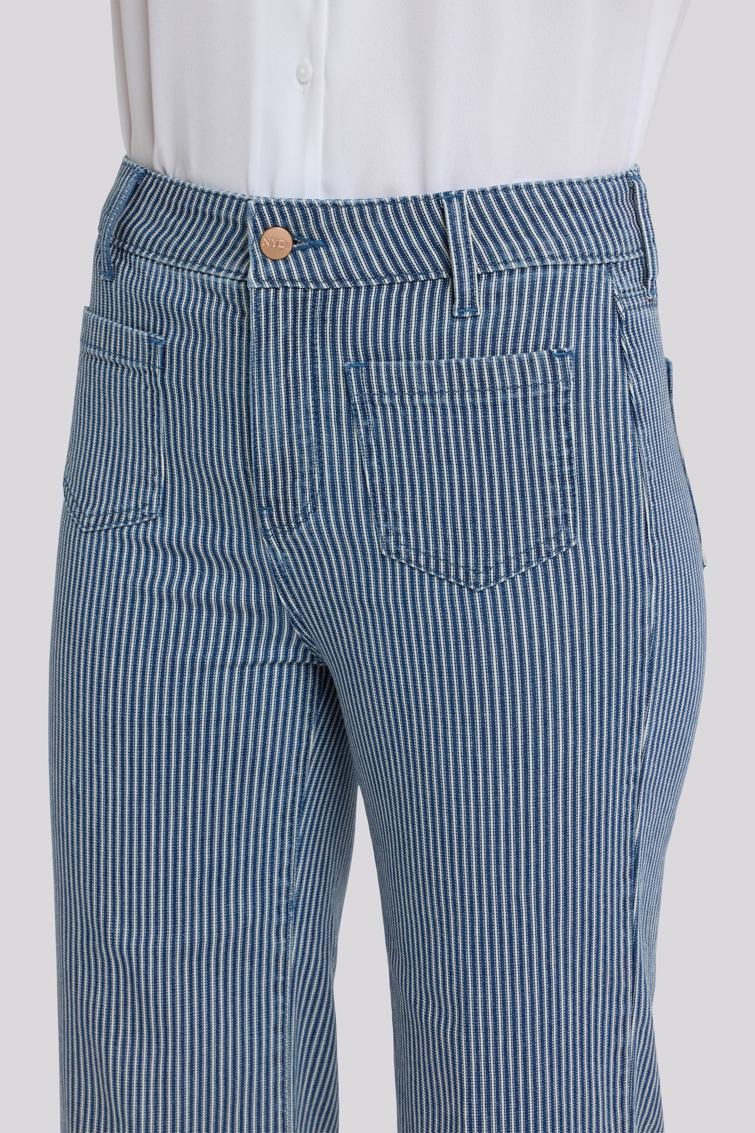 Coco Relaxed Wide Leg Crop Jeans - Malaga Stripe - Image 2