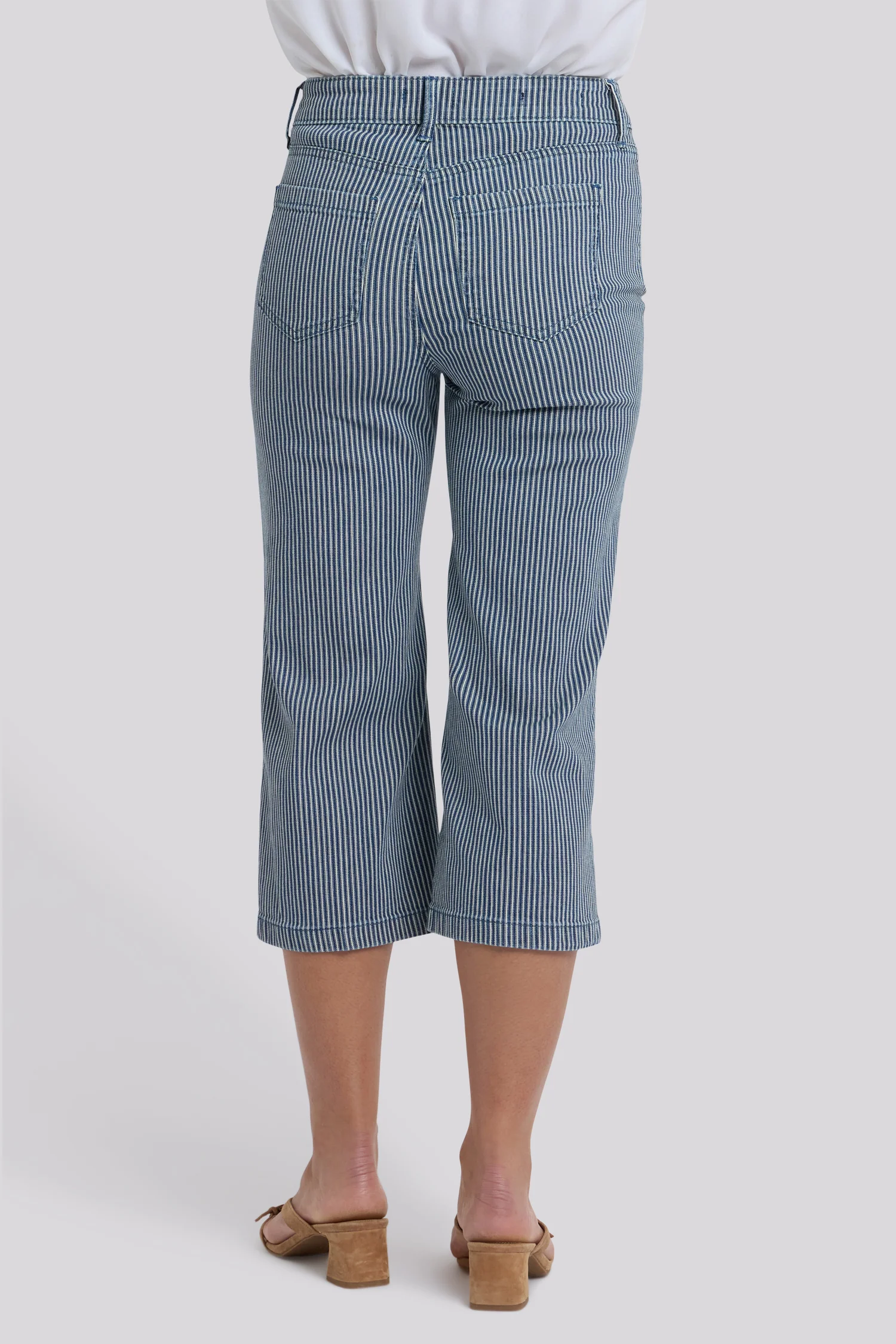 Coco Relaxed Wide Leg Crop Jeans - Malaga Stripe - Image 5