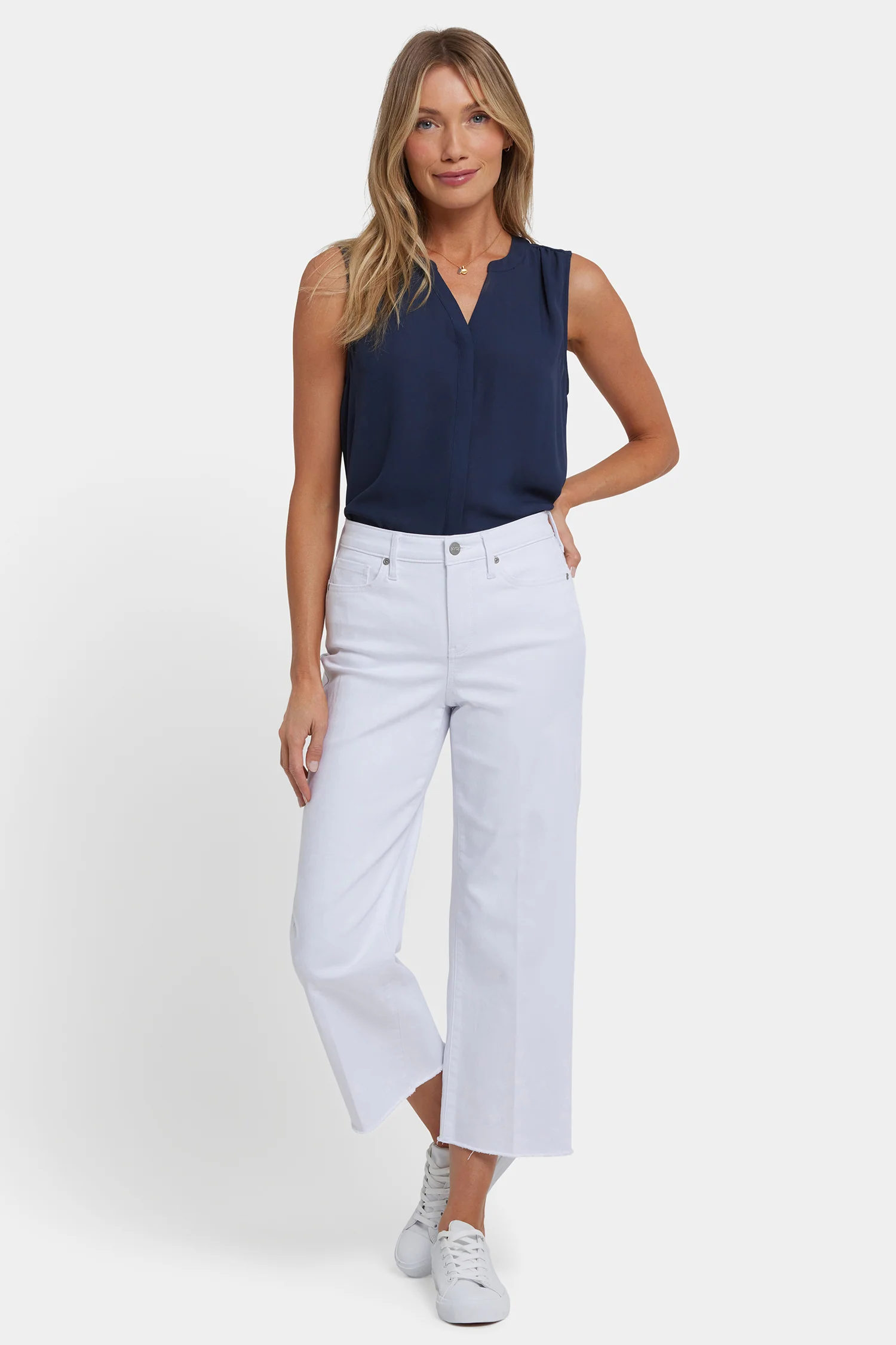 Coco Relaxed Wide Leg Crop Jeans - Optic White - Image 2