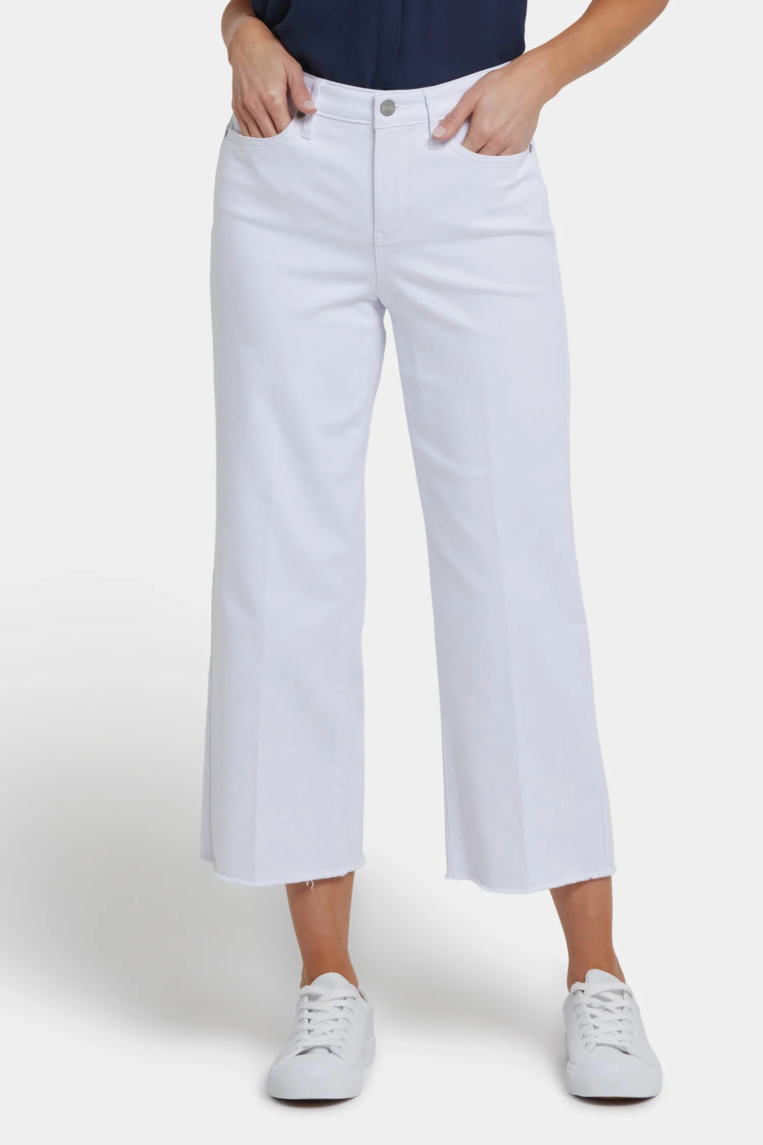 Coco Relaxed Wide Leg Crop Jeans - Optic White - Image 4