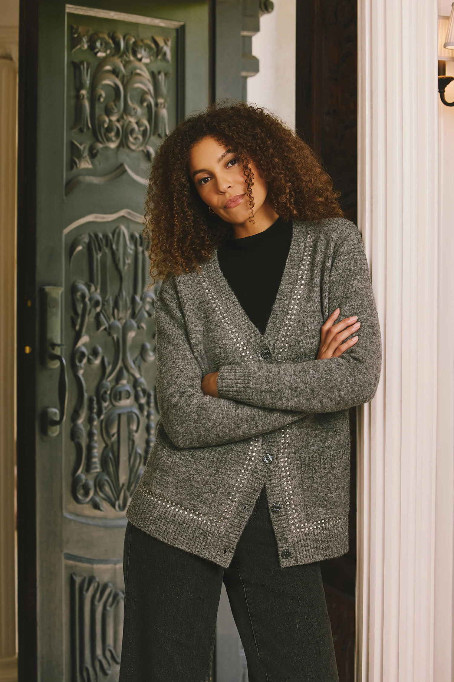 Crystal Cardigan - Charcoal Heather - Image 2