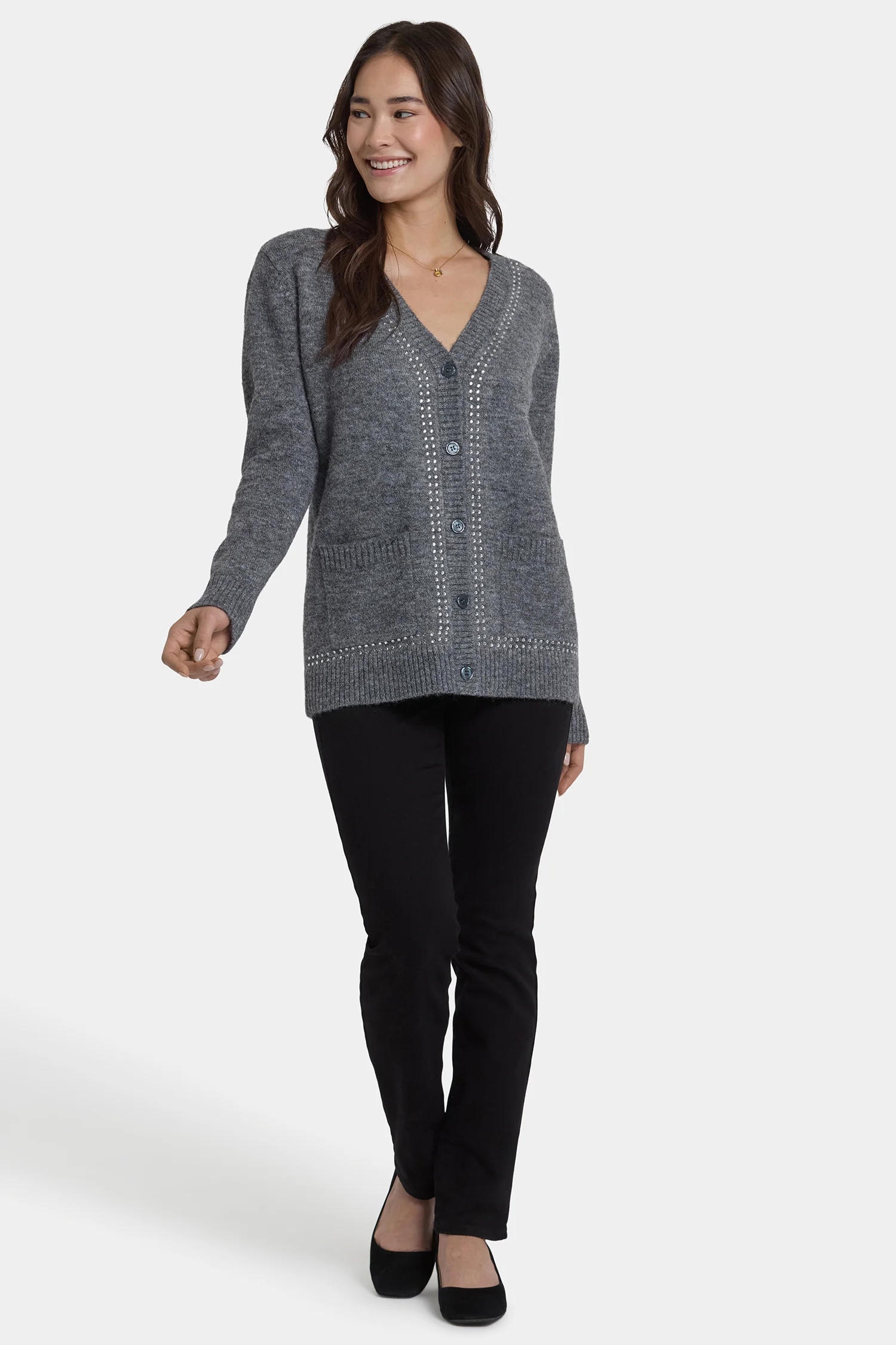Crystal Cardigan - Charcoal Heather - Image 4