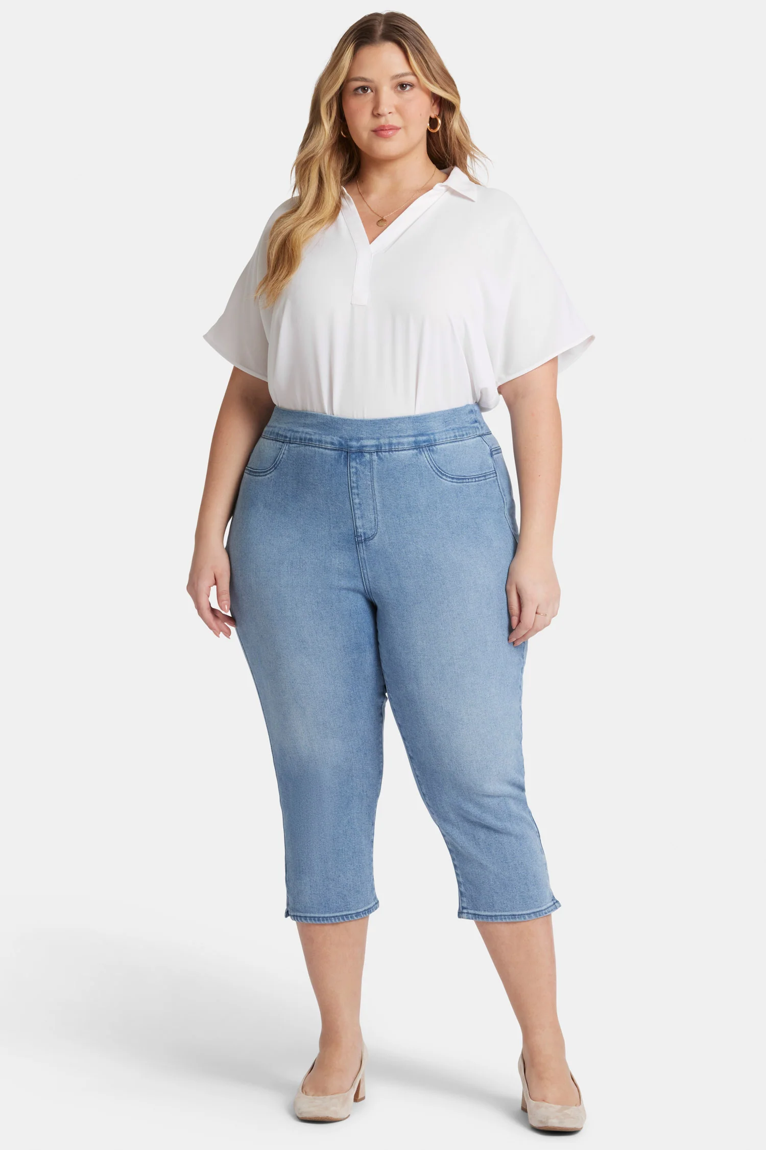 Dakota Crop Pull-On Jeans In Plus Size - Corfu - Image 4
