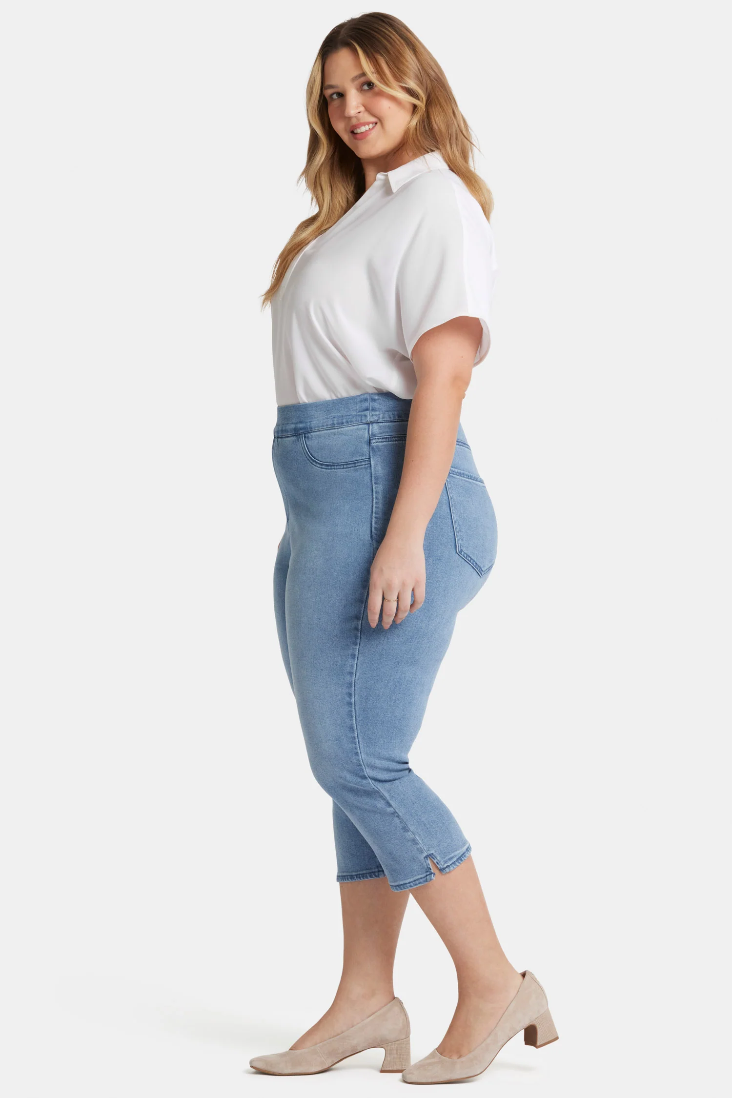 Dakota Crop Pull-On Jeans In Plus Size - Corfu - Image 5