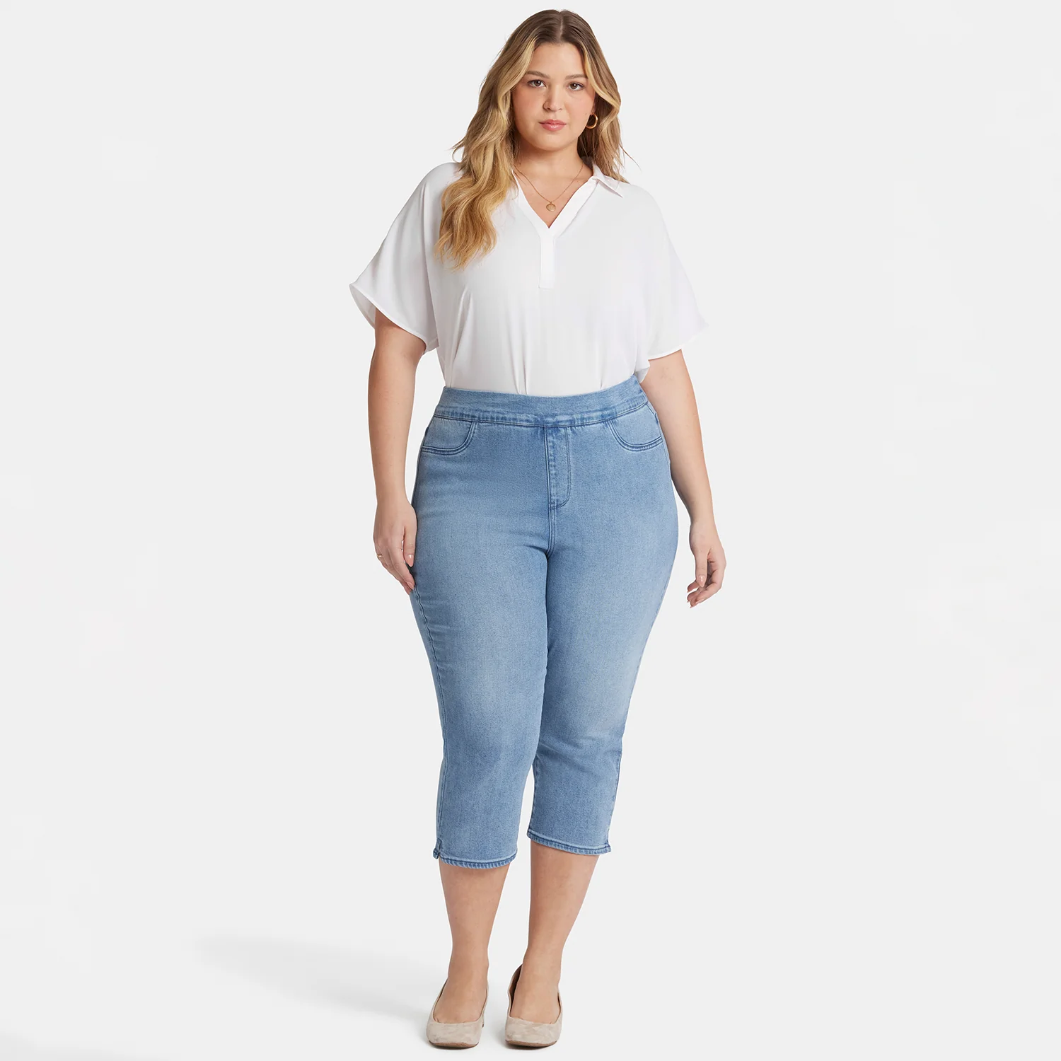 Dakota Crop Pull-On Jeans In Plus Size - Corfu - Image 7