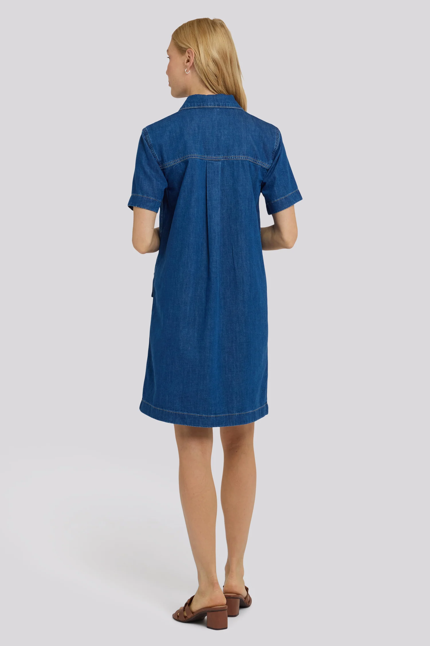 Denim Utility Dress - Medium Indigo - Image 2