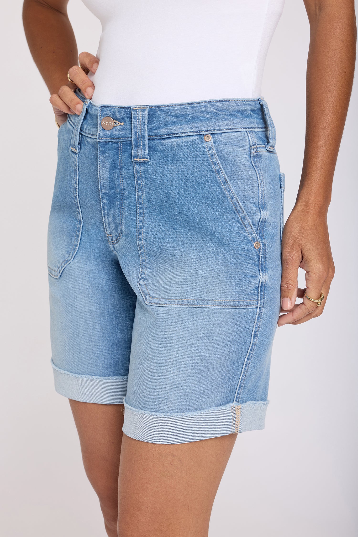Diana Relaxed Denim Shorts - Distressed Vista Lakes - Image 2