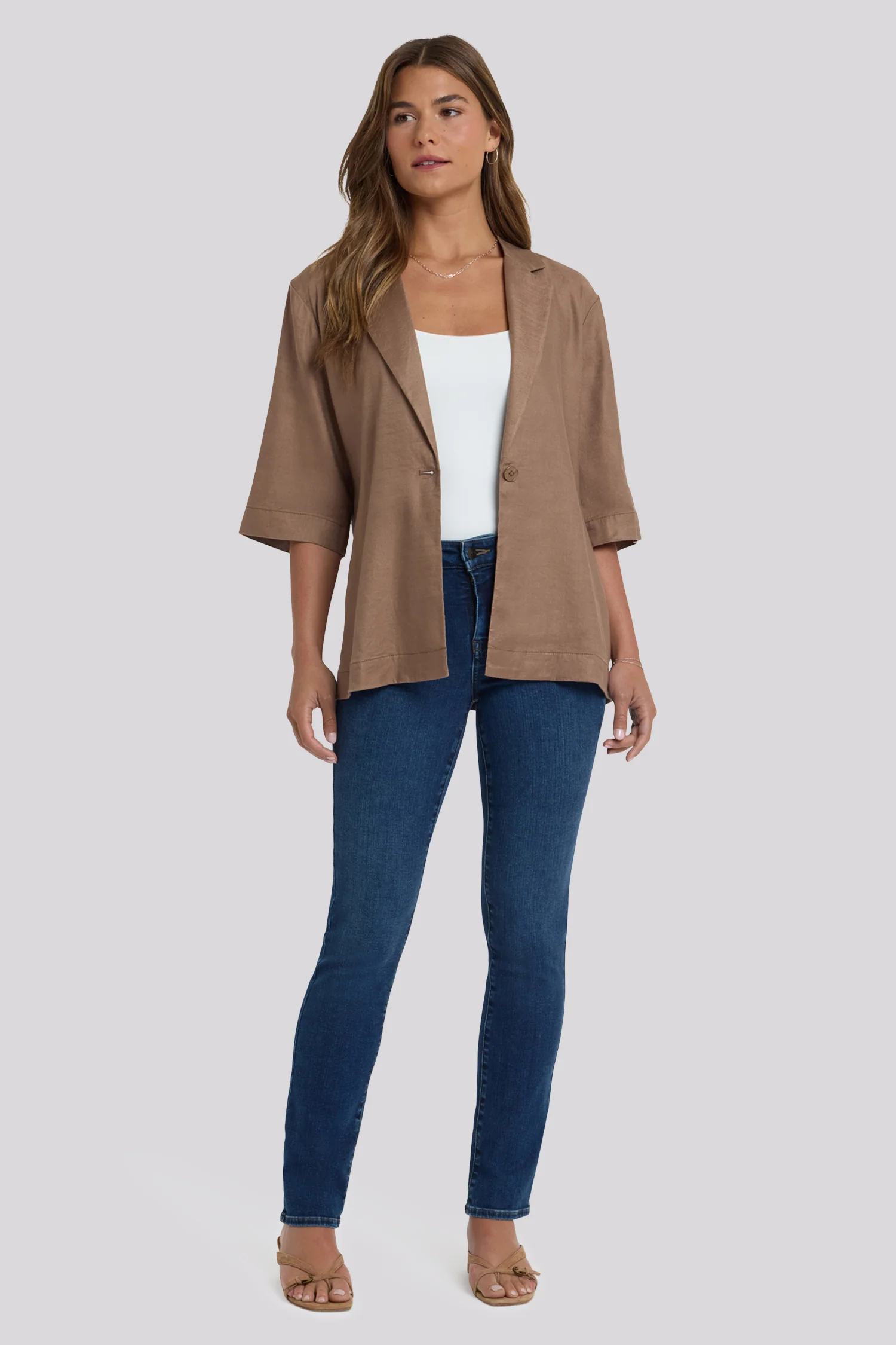 Elbow Sleeve Blazer - Toasted Coconut - Image 4