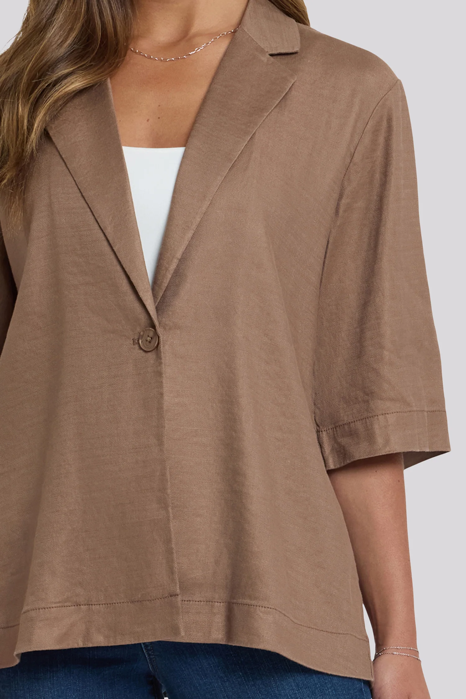 Elbow Sleeve Blazer - Toasted Coconut - Image 5
