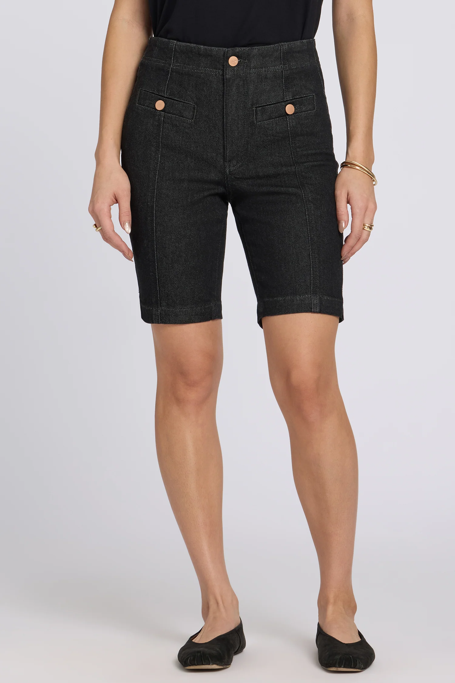 Ella Denim Shorts - Black Rinse - Image 5
