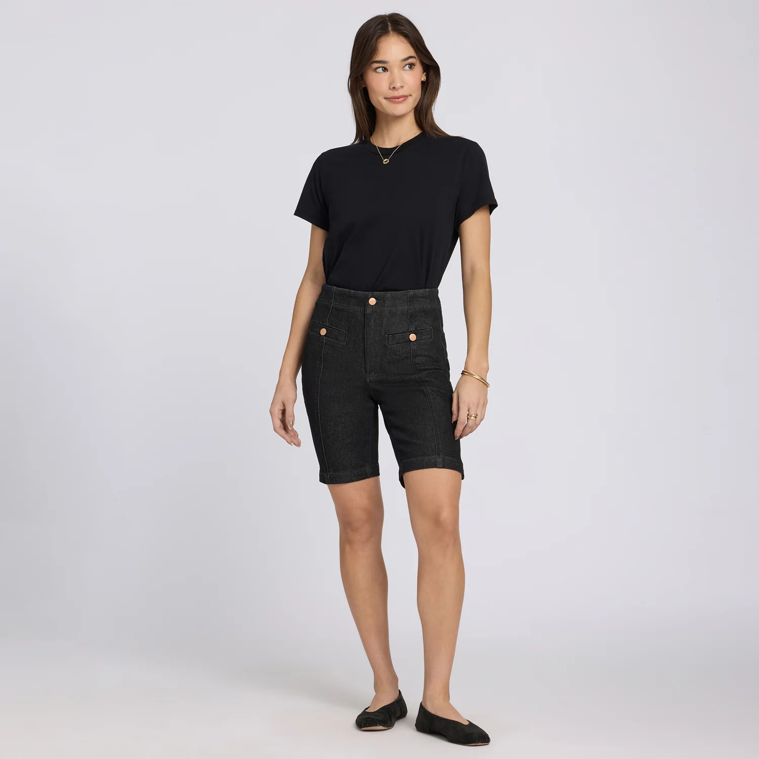 Ella Denim Shorts - Black Rinse - Image 6