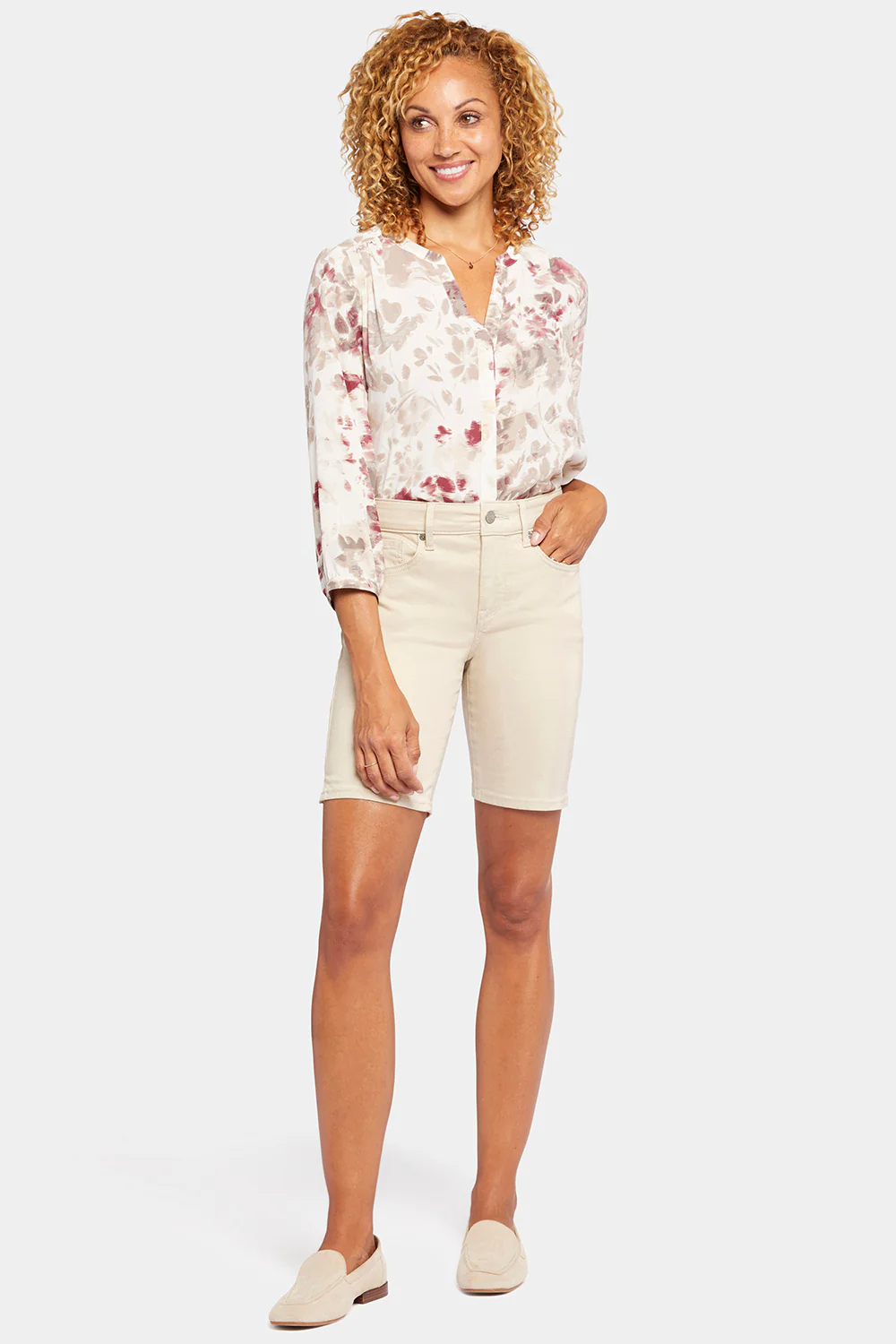 Ella Denim Shorts In Petite - Feather - Image 4