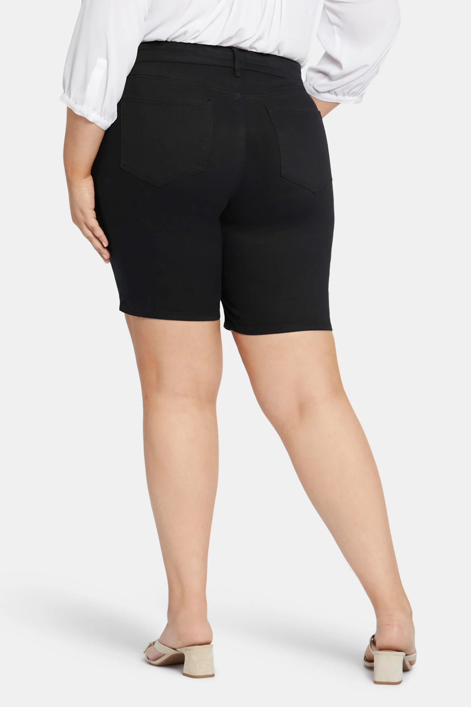 Ella Denim Shorts In Petite Plus - Black - Image 2