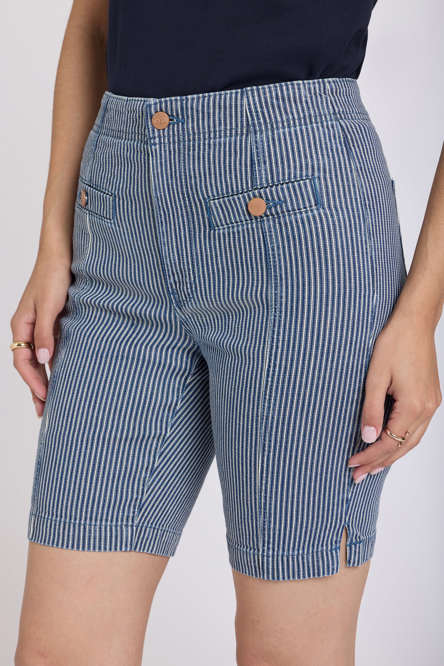 Ella Denim Shorts - Malaga Stripe - Image 2