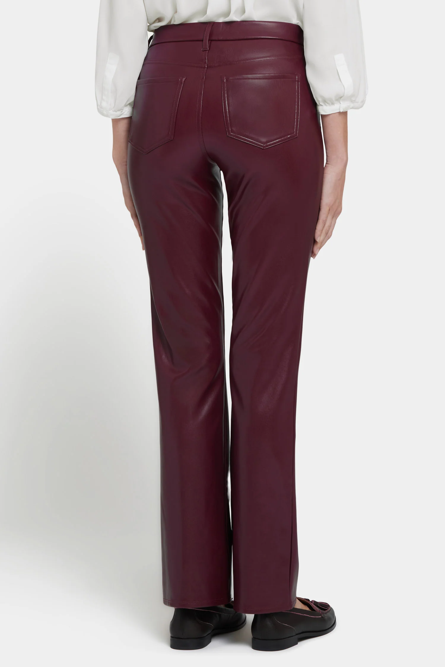 Faux Leather Marilyn Straight Pants - Tavern - Image 2
