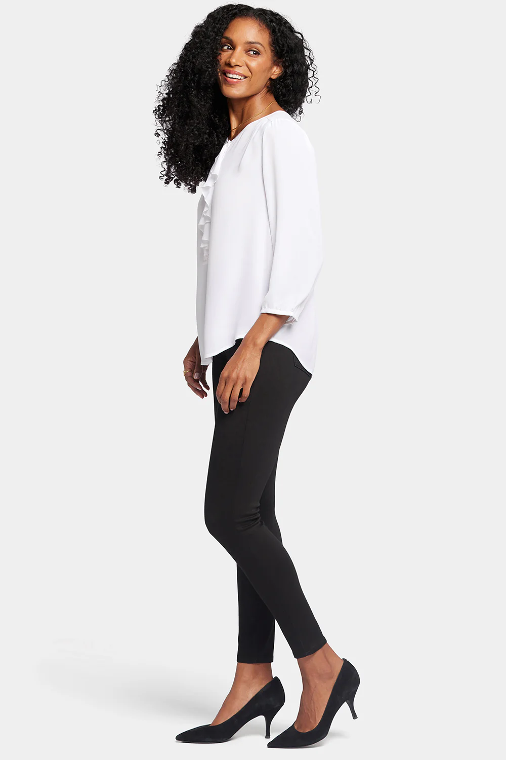 Flounce Front Blouse - Optic White - Image 3