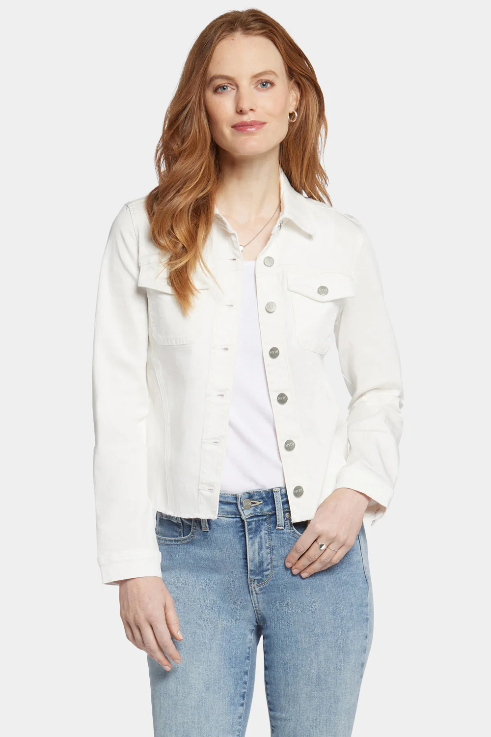 Frayed Hem Jacket - Optic White - Image 4