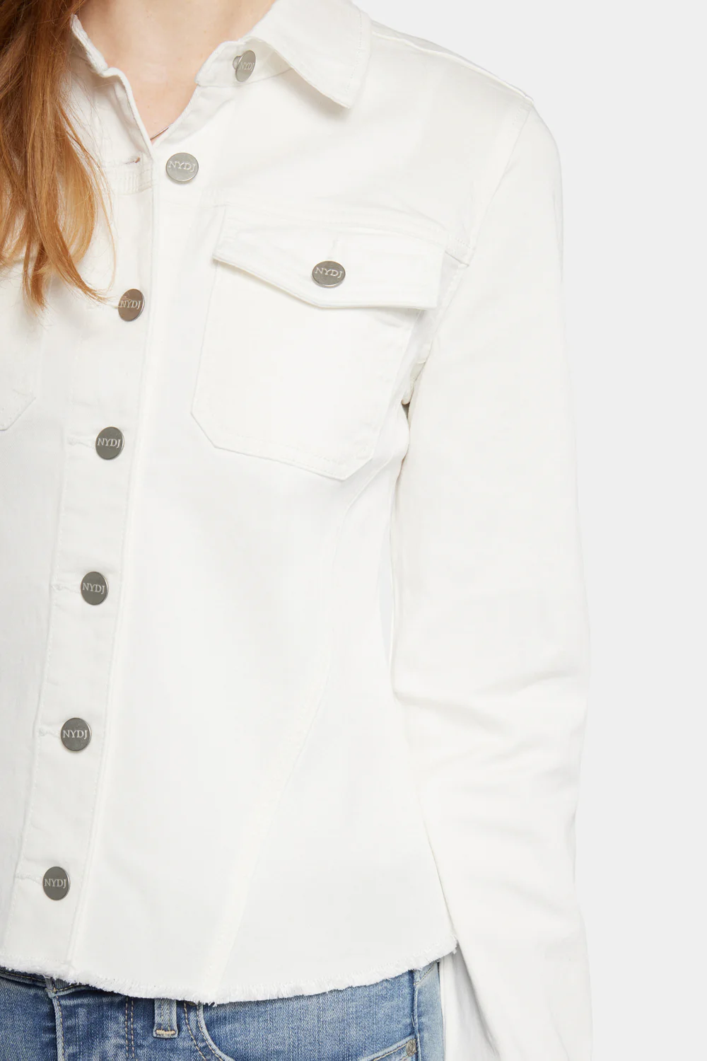 Frayed Hem Jacket - Optic White - Image 6