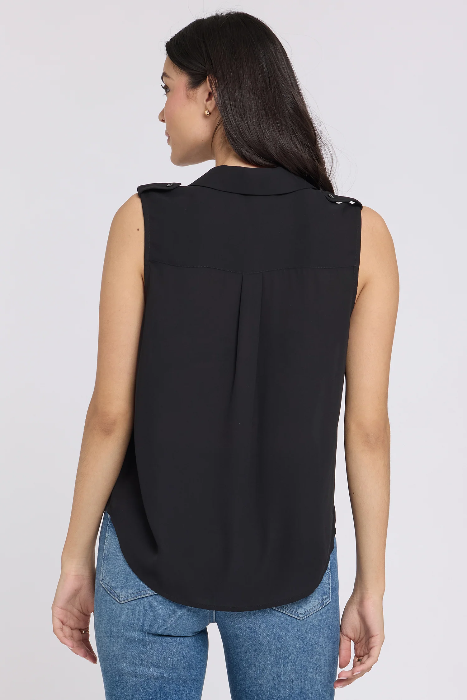 Gabrielle Sleeveless Blouse - Black - Image 2
