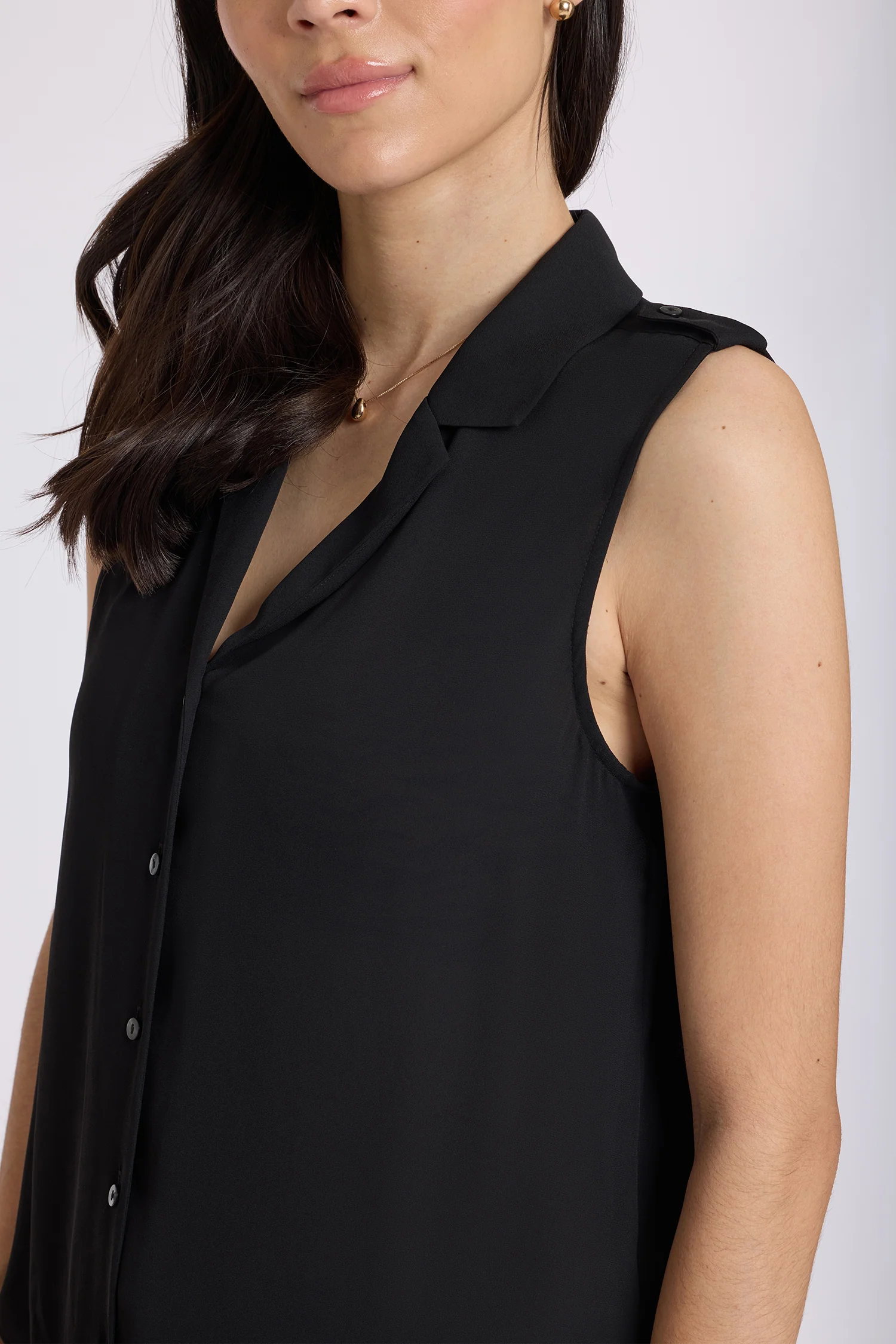Gabrielle Sleeveless Blouse - Black - Image 5