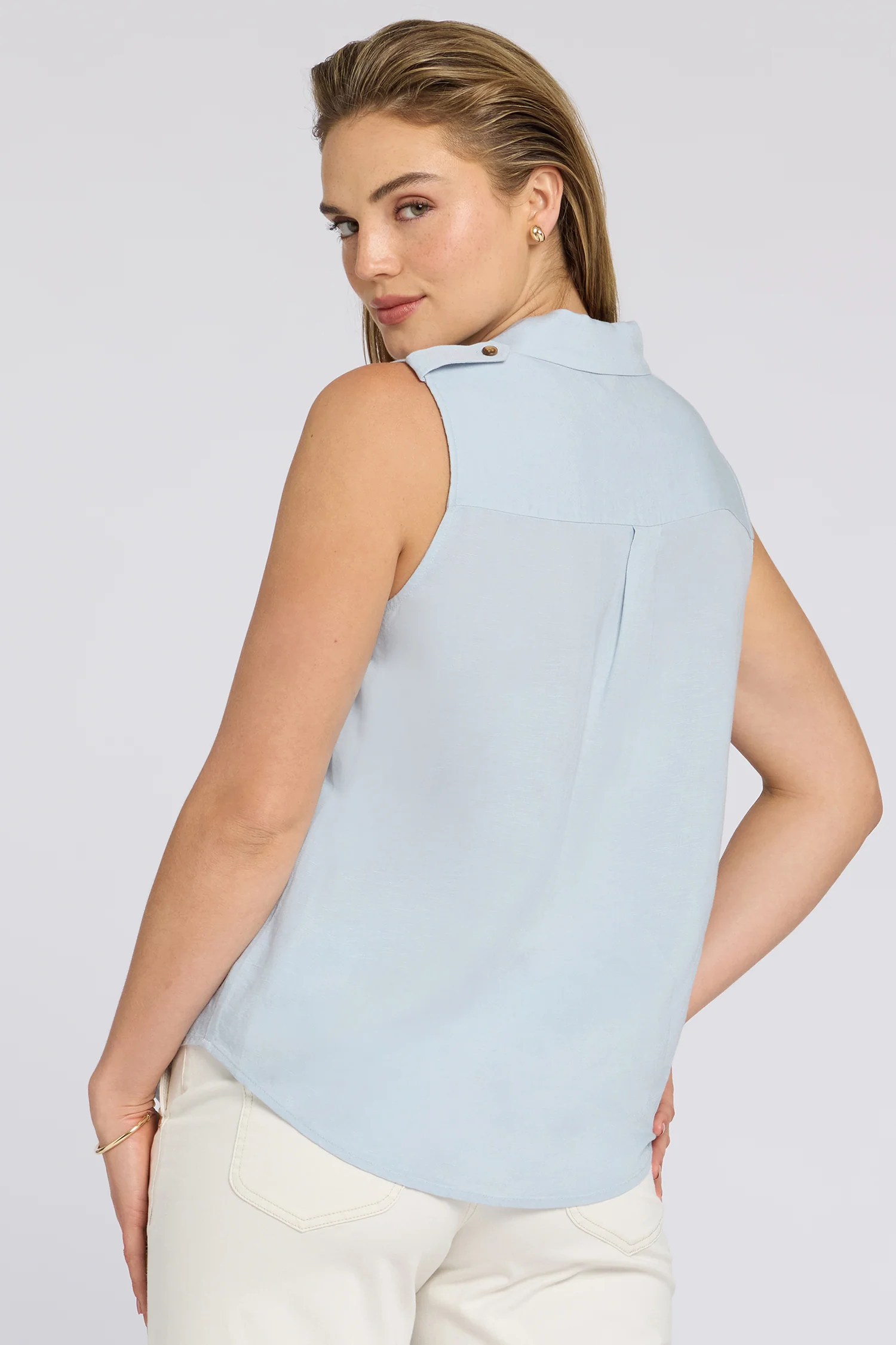 Gabrielle Sleeveless Blouse - Blue Clover - Image 6