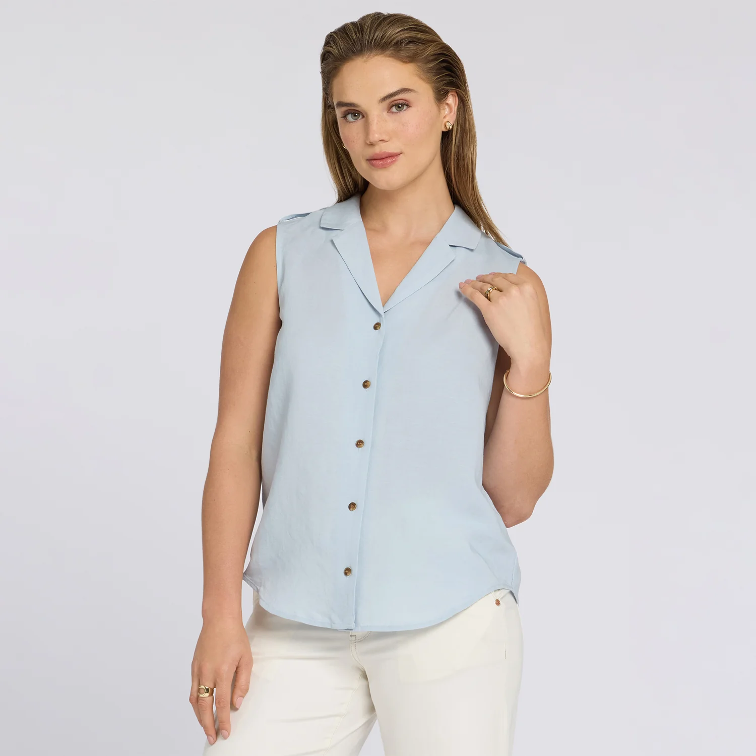 Gabrielle Sleeveless Blouse - Blue Clover - Image 7