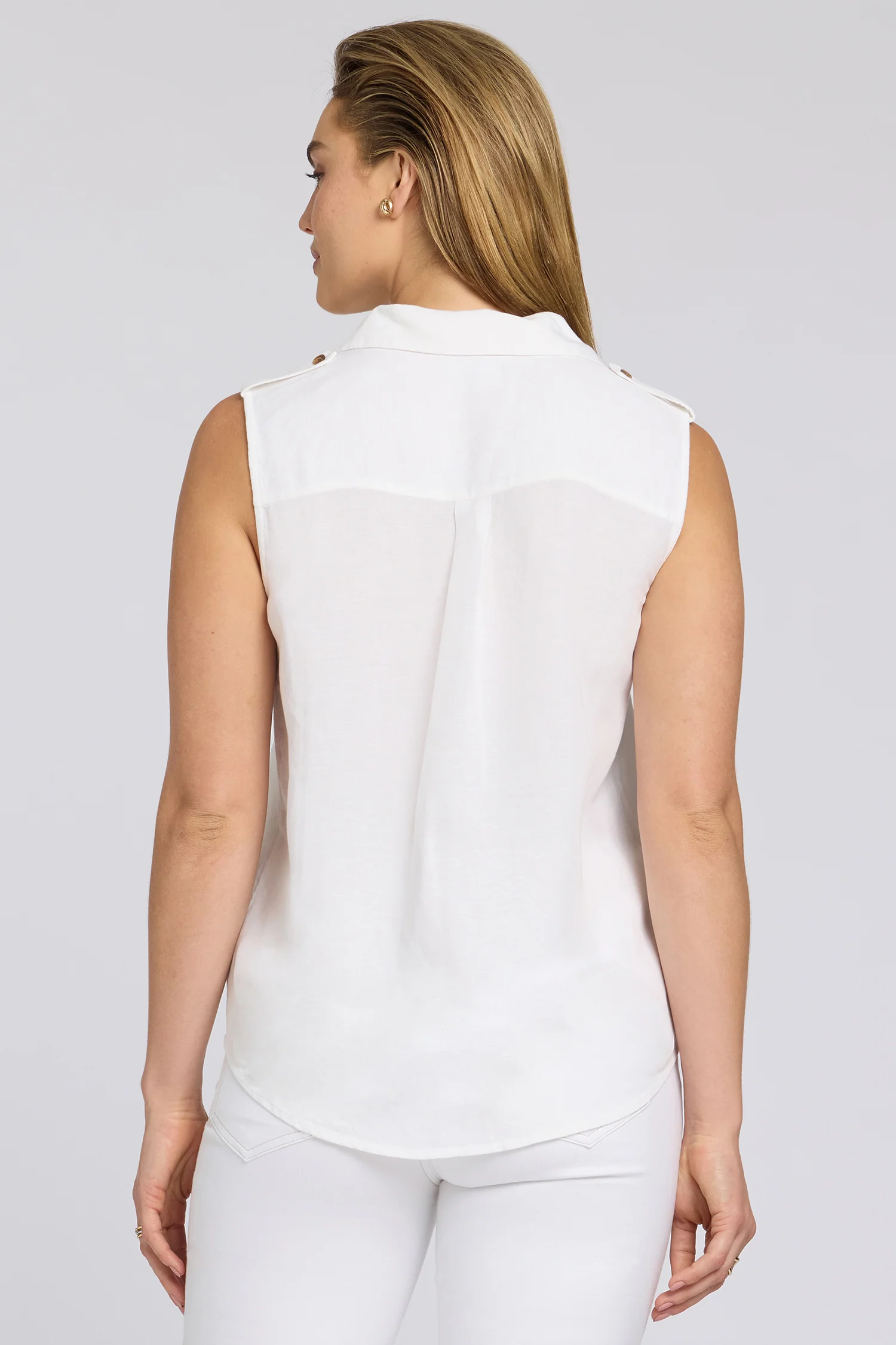Gabrielle Sleeveless Blouse - Optic White - Image 6